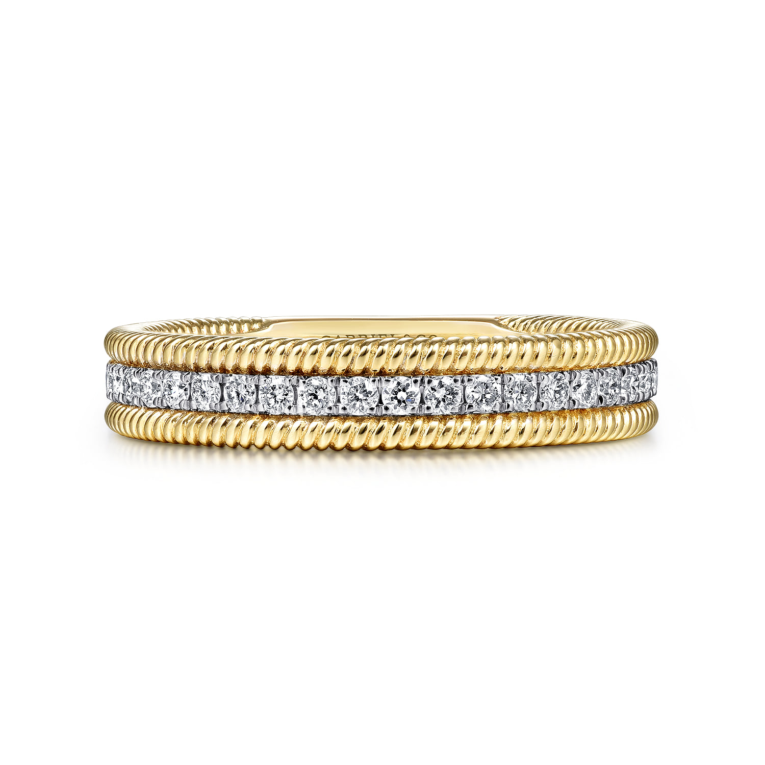 Diamond Band with Twisted Rope Border