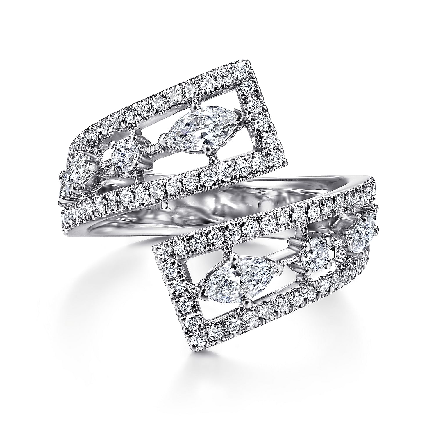18K White Gold Diamond Bypass Open Ring @ $5000. Shop Ladies 18K White Gold Diamond Bypass Open Ring @ $5000. Shop Ladies