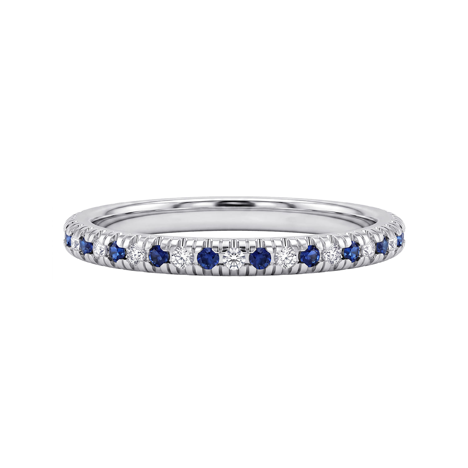 Sapphire and Diamond Stackable Band