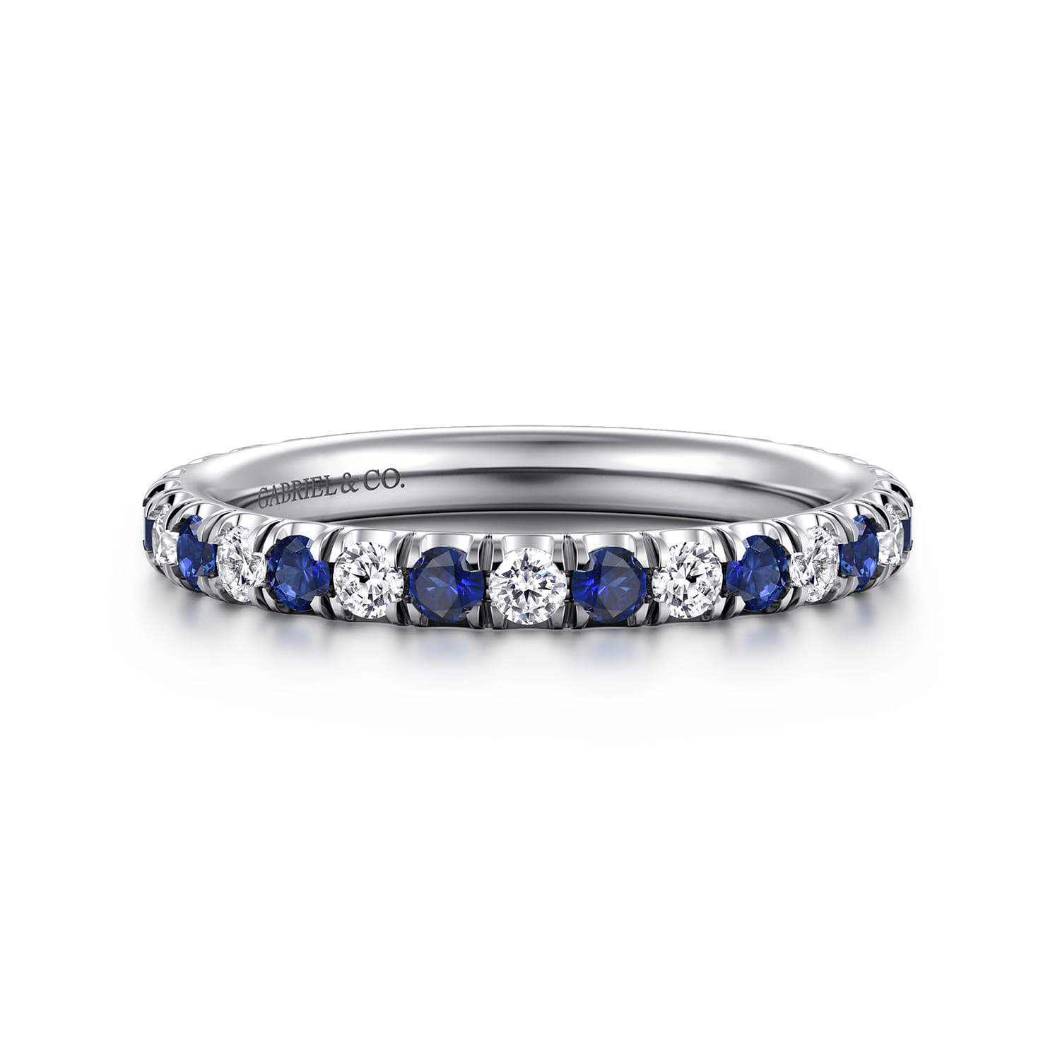 Sapphire and Diamond Stackable Band