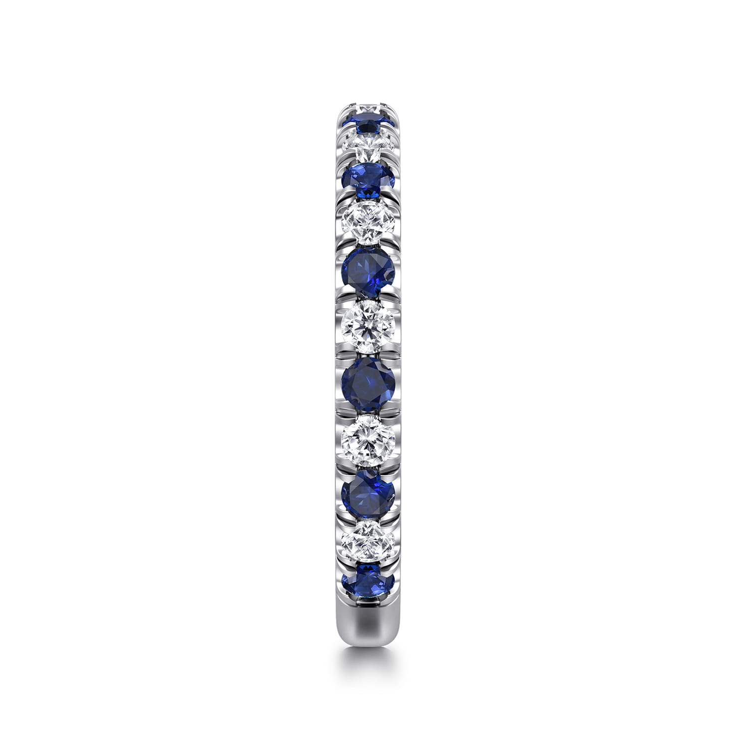 Sapphire and Diamond Stackable Band in 14K White Gold, photograph 4