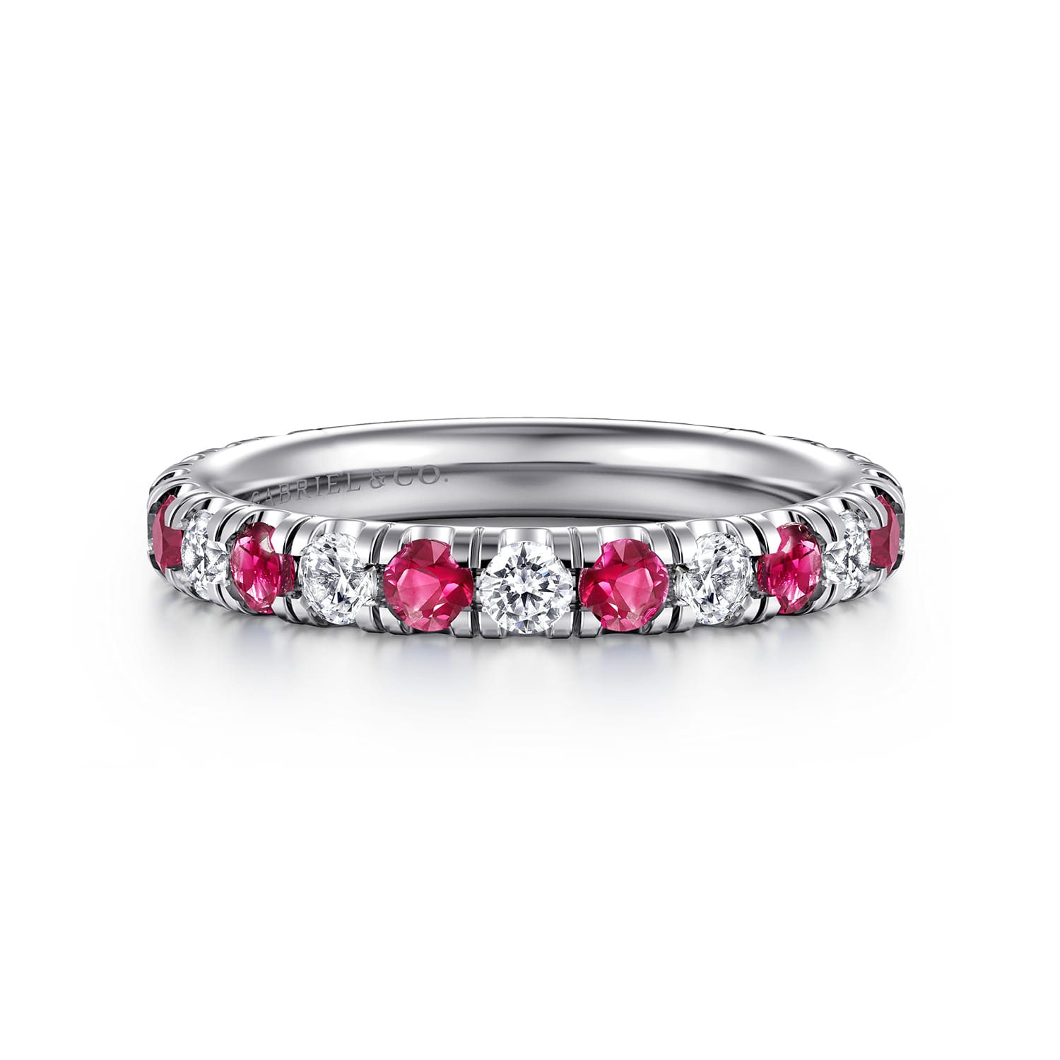 Ruby and Diamond Stackable Band