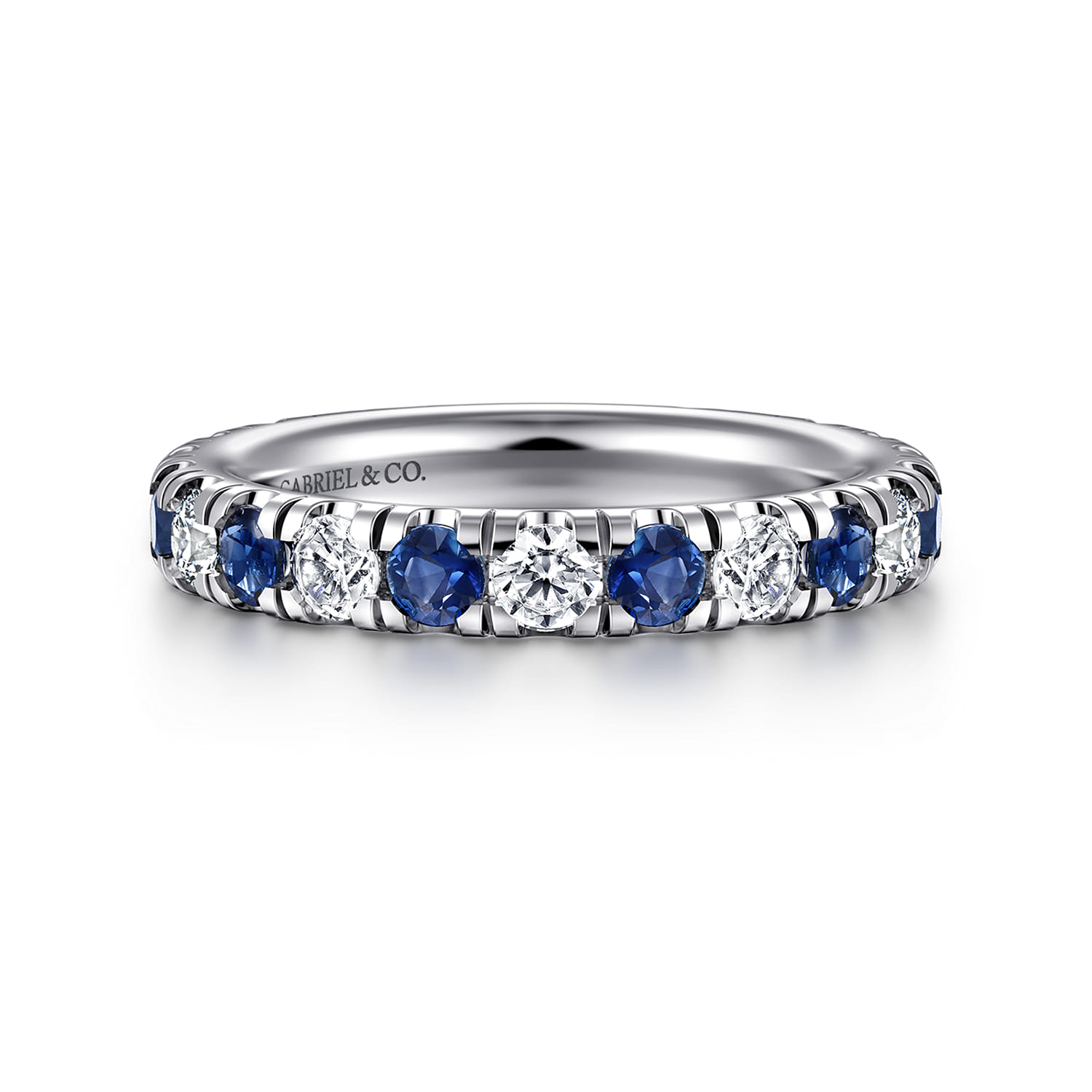 Sapphire and Diamond Stackable Band