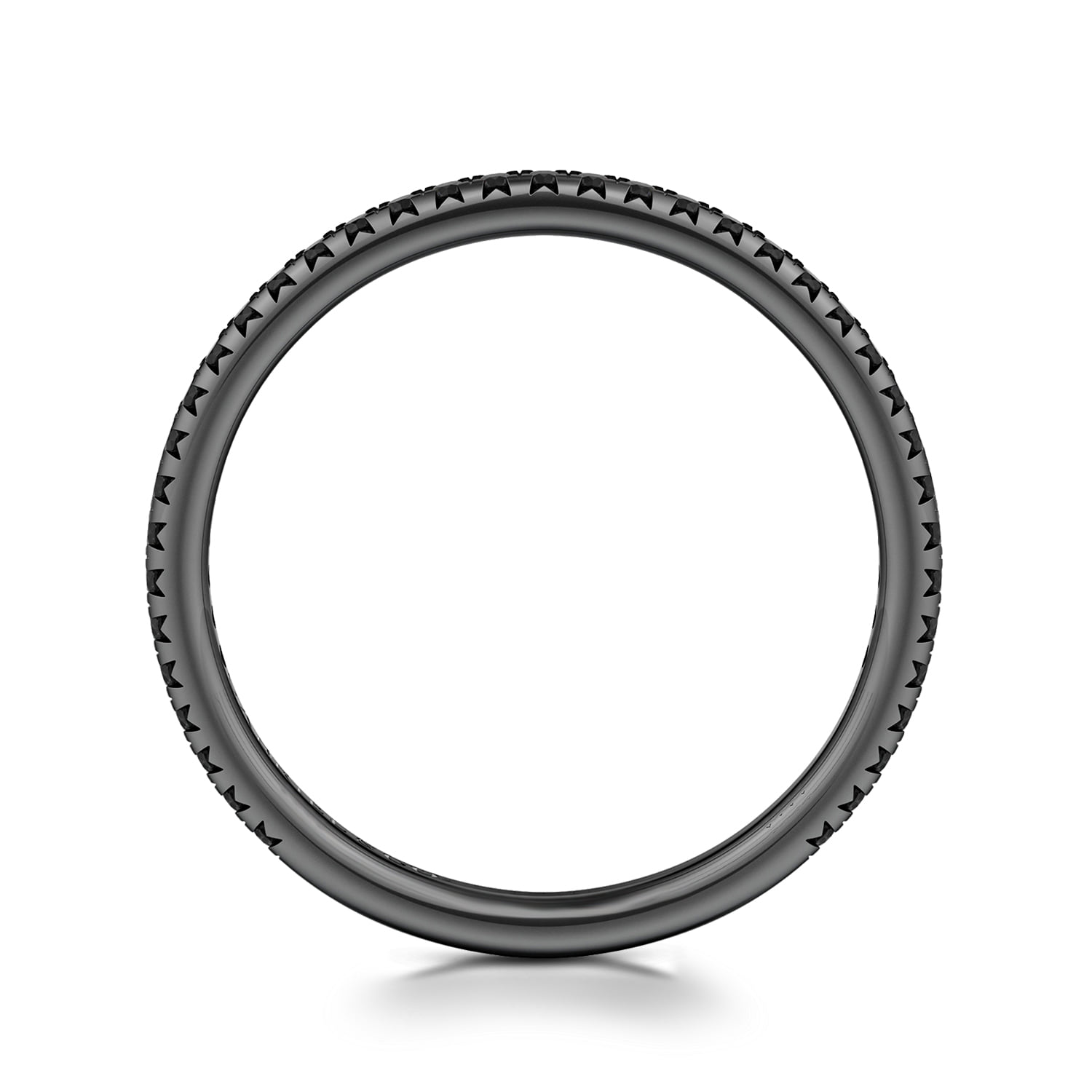 -Black Rhodium Black Diamond Stackable Diamond Band in 14K White Gold, photograph 2