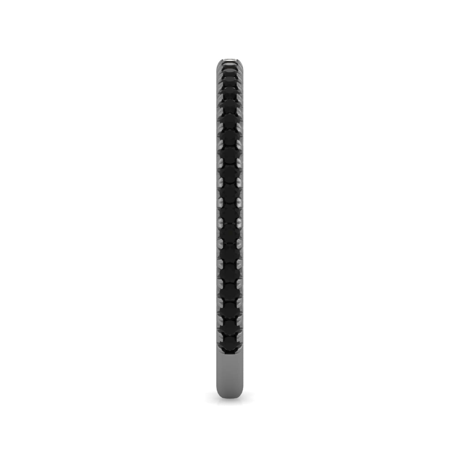 -Black Rhodium Black Diamond Stackable Diamond Band in 14K White Gold, photograph 4