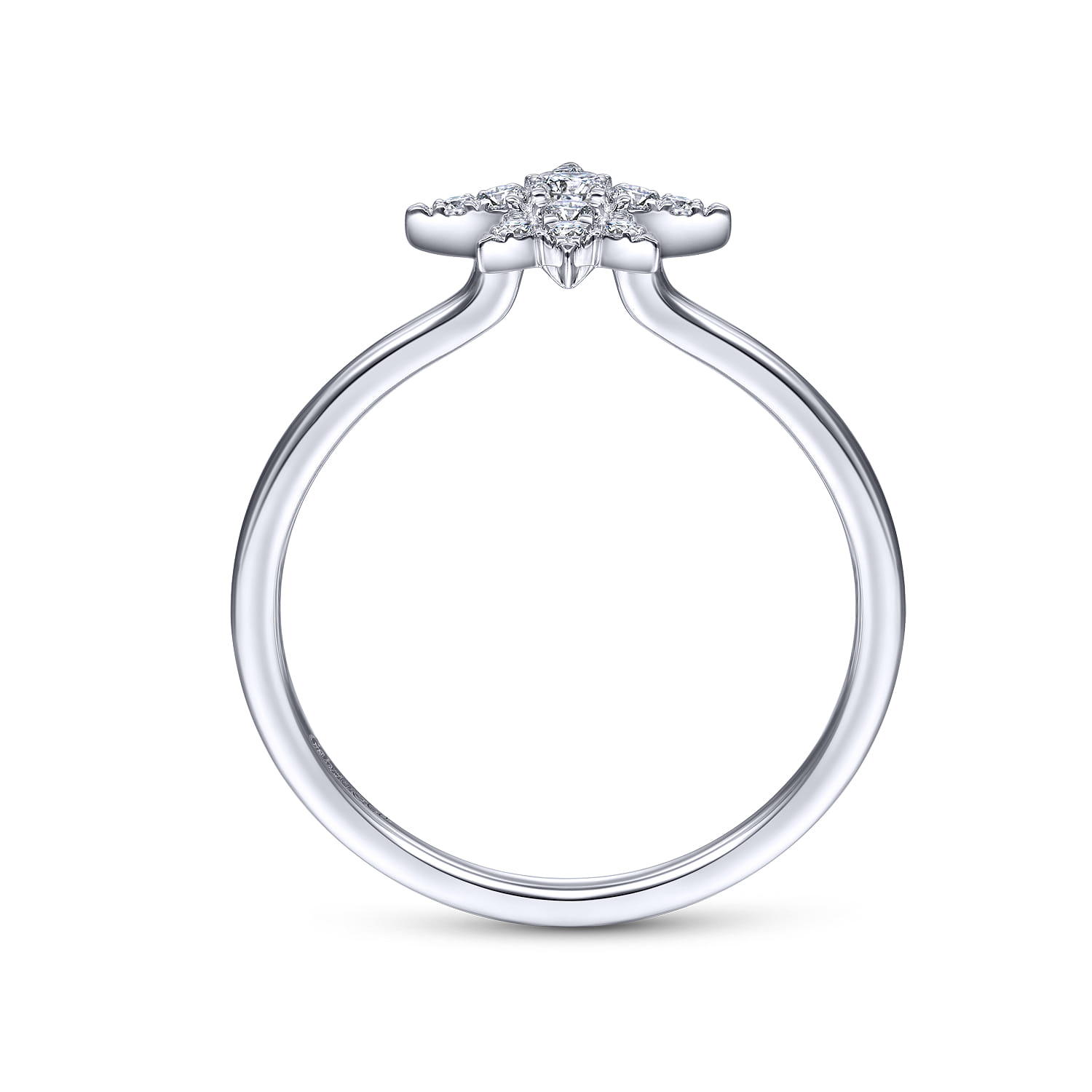 Diamond Starburst Ring in 14K White Gold, photograph 2