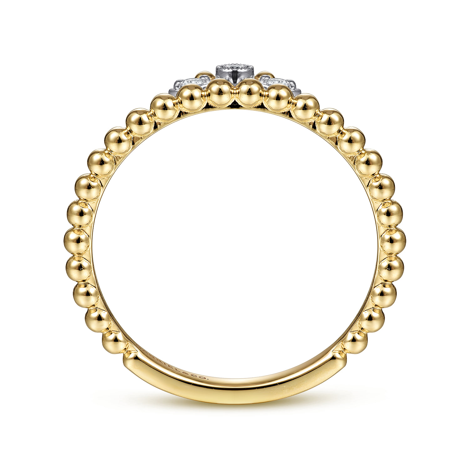 Bujukan Diamond Crown Ring in 14K White/Yellow Gold, photograph 2