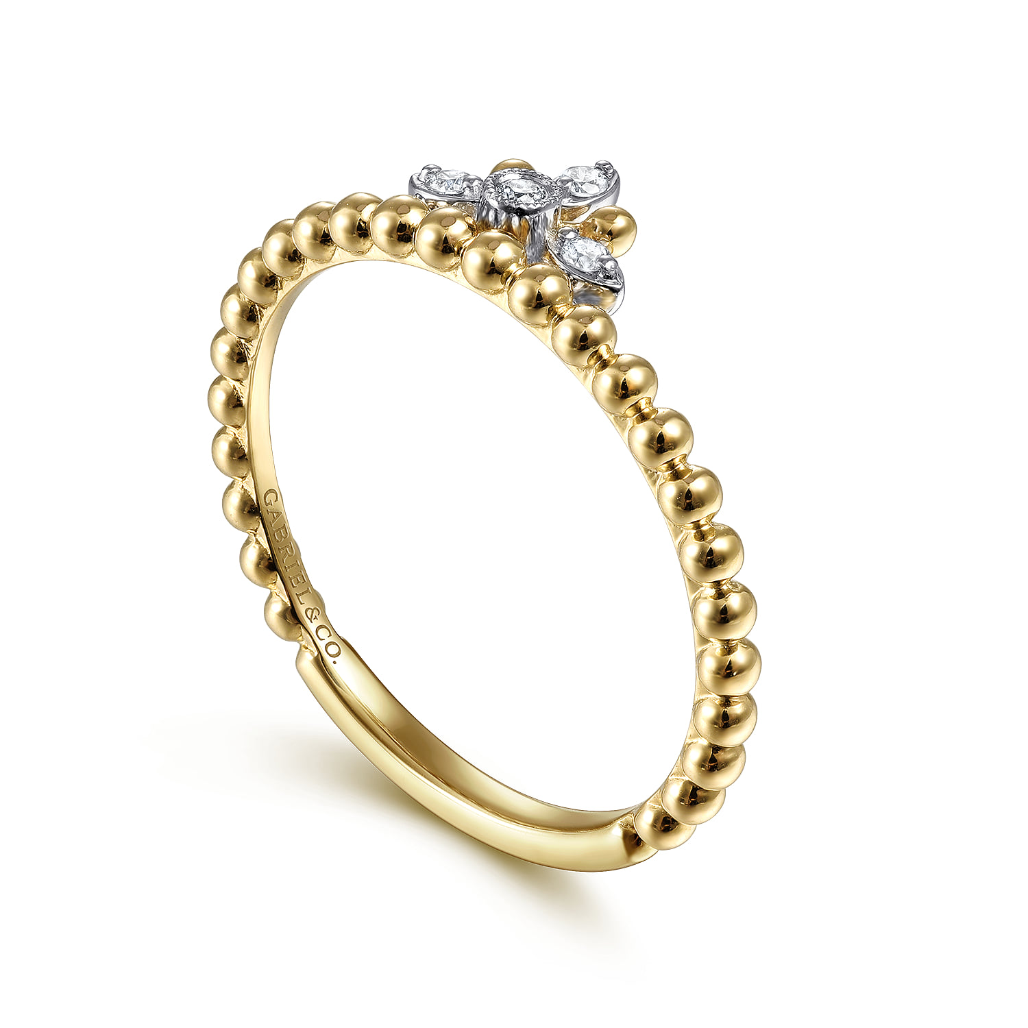 Bujukan Diamond Crown Ring in 14K White/Yellow Gold, photograph 3