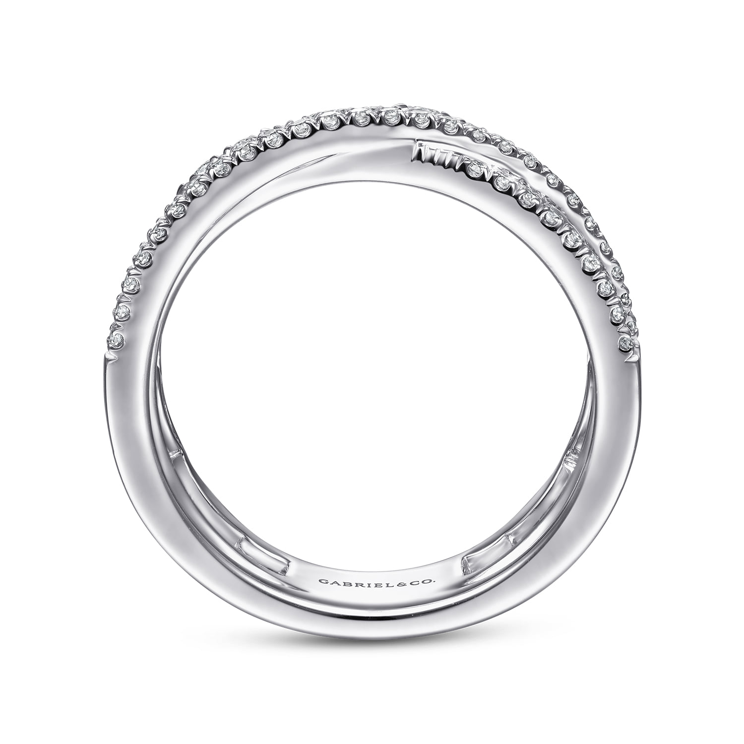 Diamond Leaf Cluster and Criss Cross Ring in 14K White Gold, photograph 2