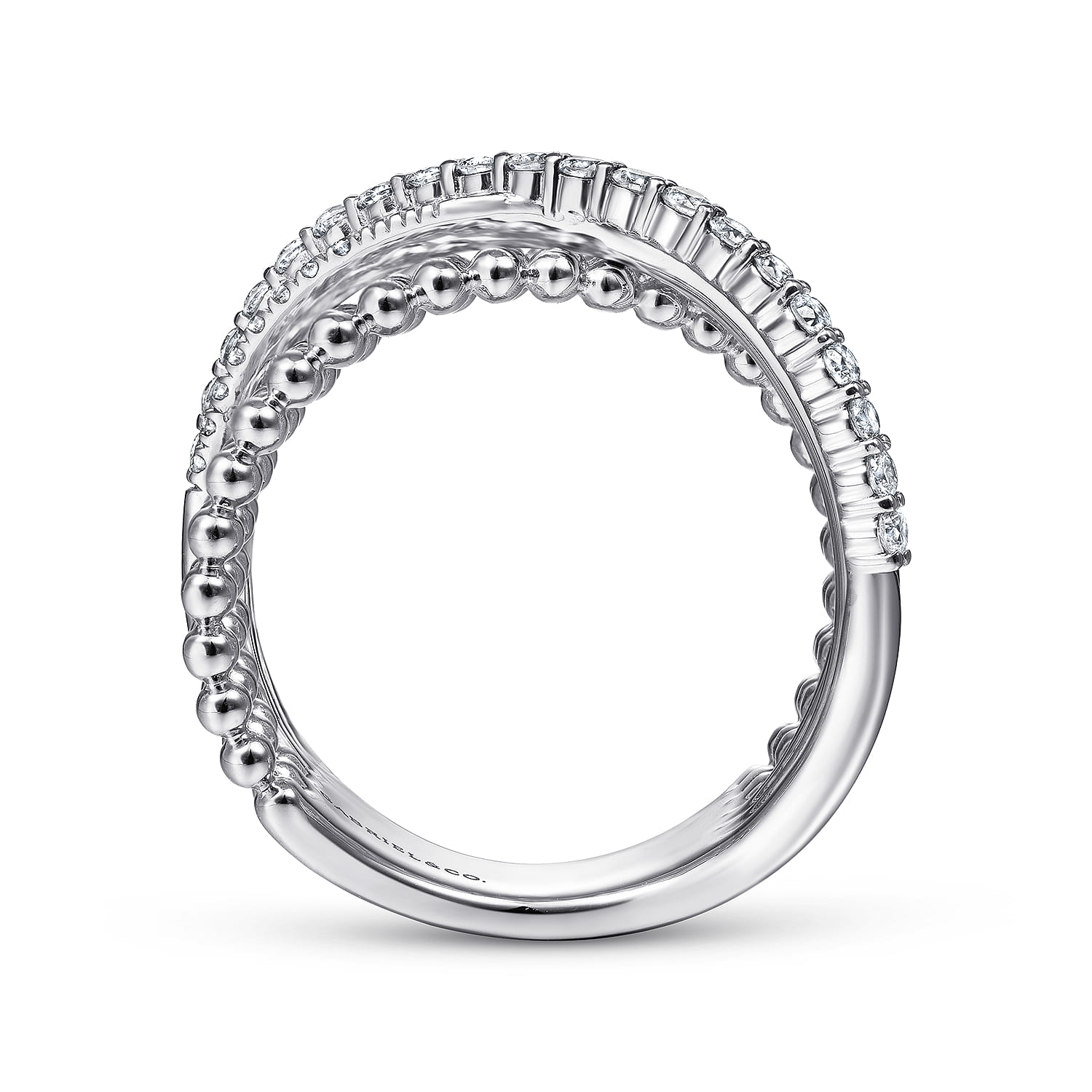 White Sapphire Bujukan Criss CrossRing in Sterling Silver, photograph 2
