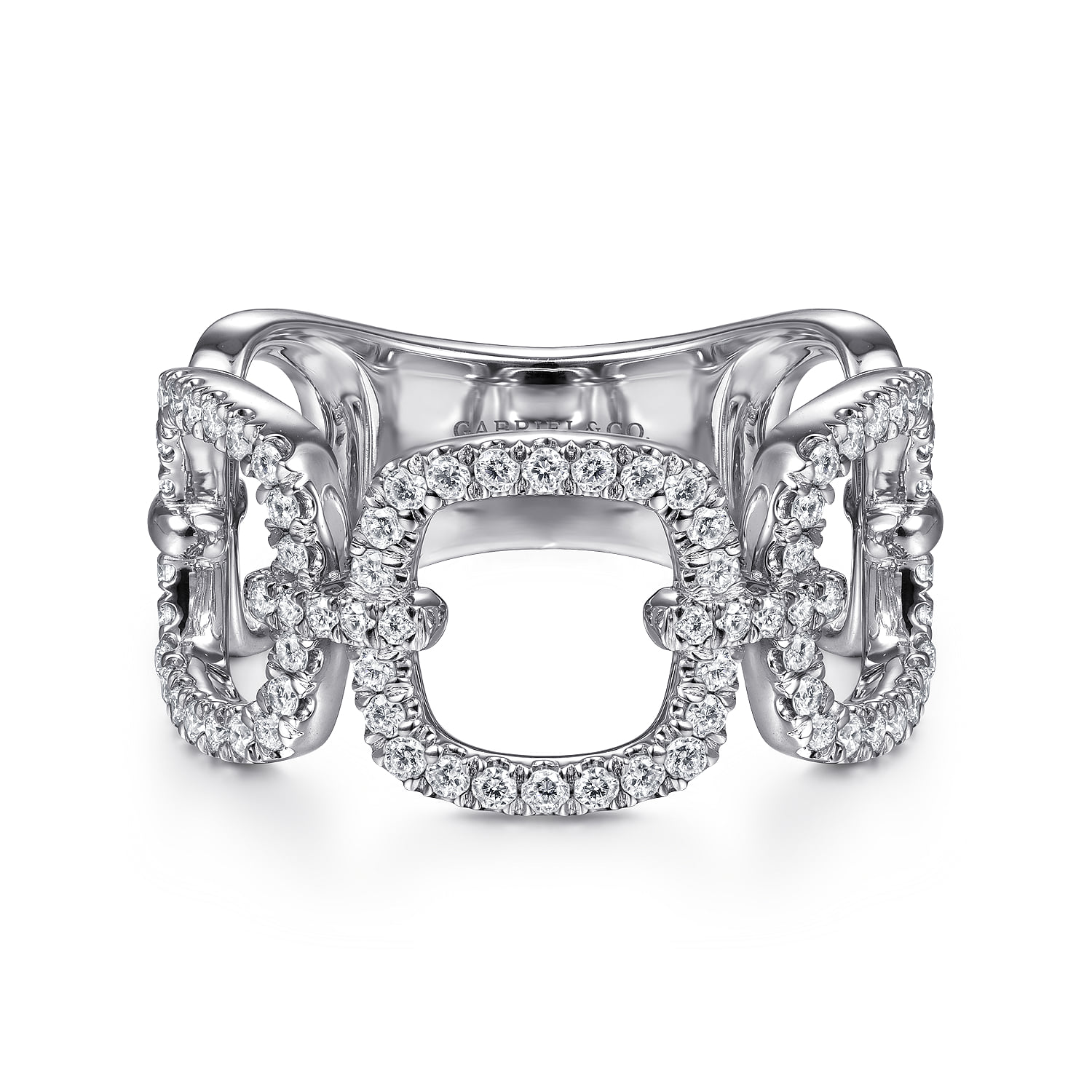 Wide Open Diamond Square Ring