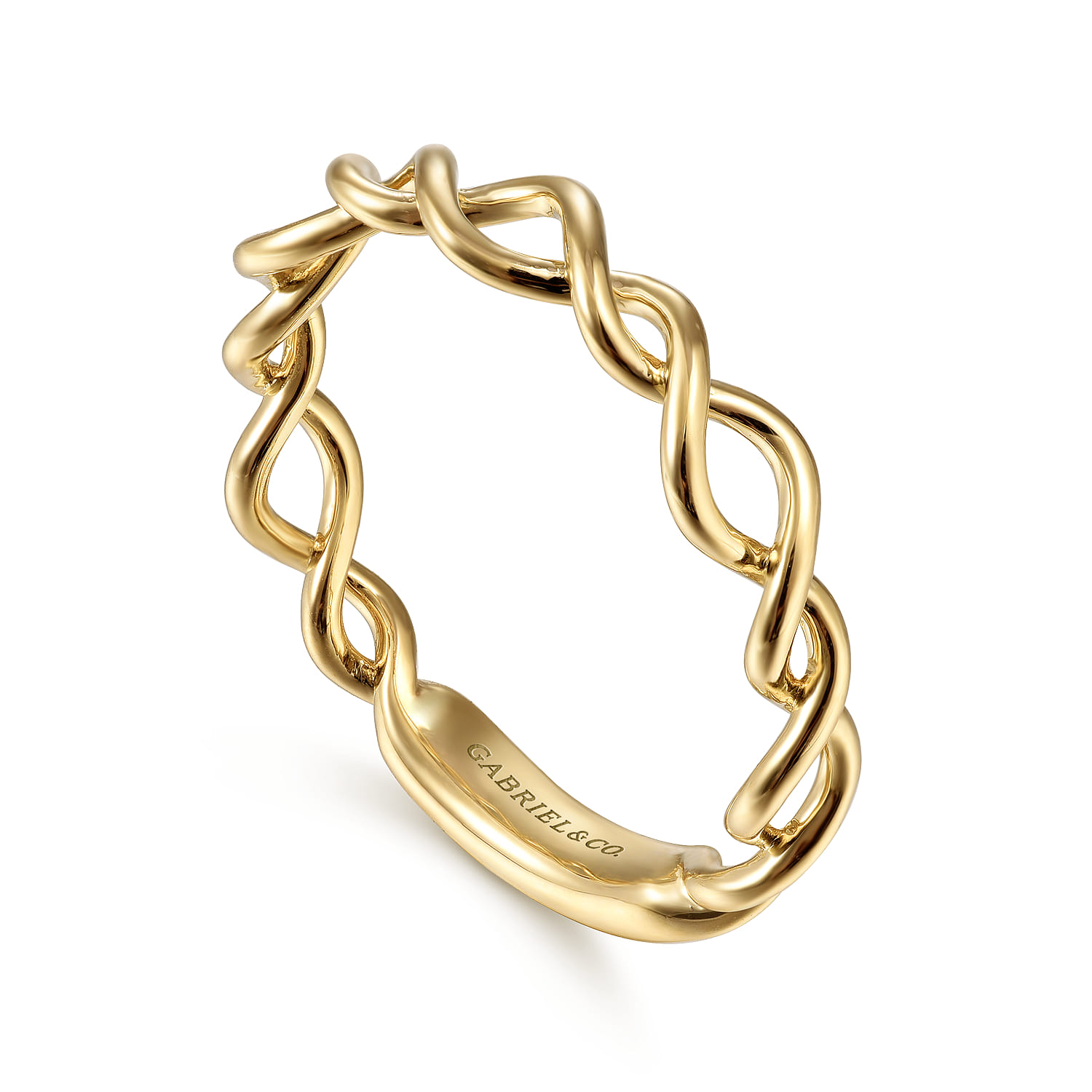 Twisted Metal Stackable Ring in 14K Yellow Gold, photograph 3