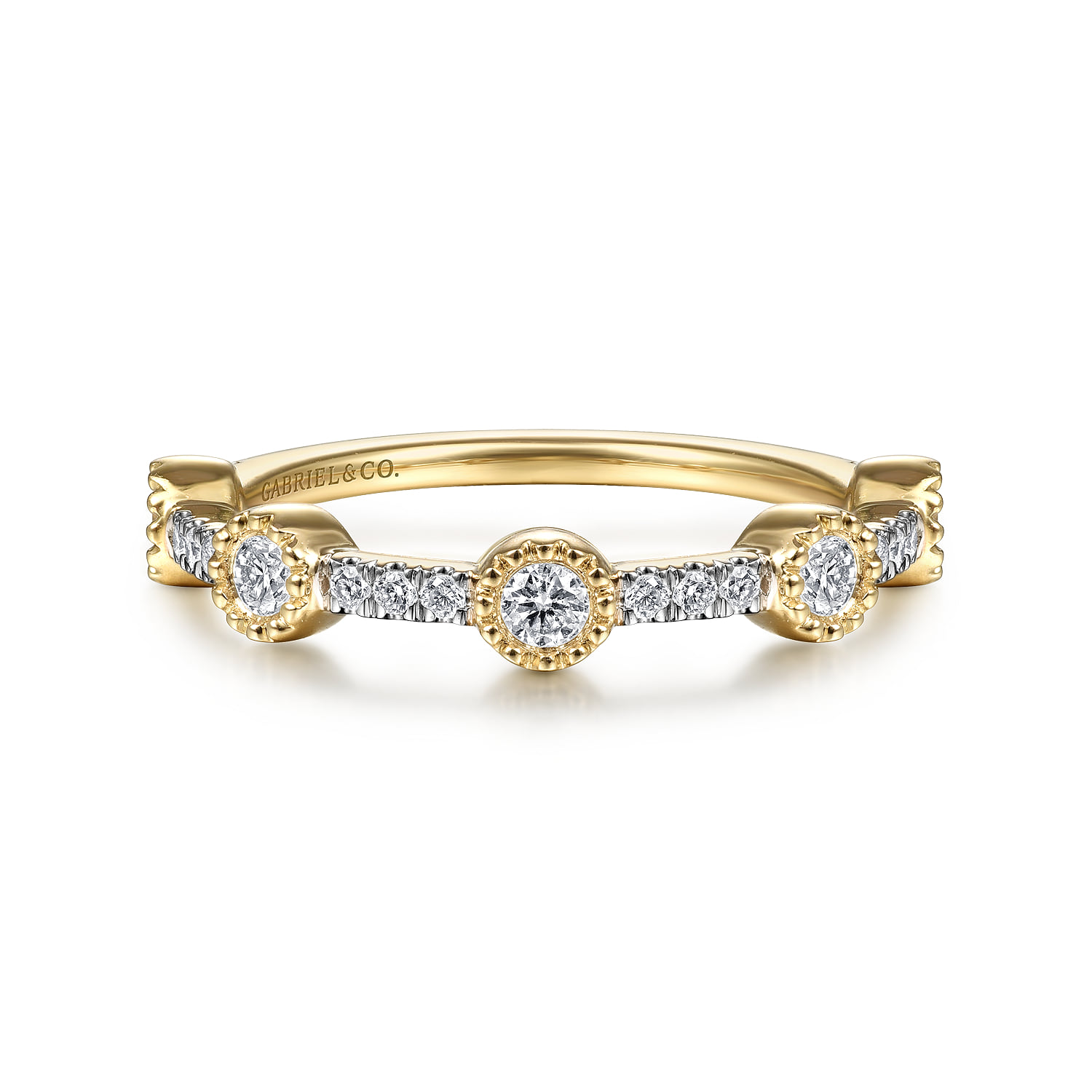 Diamond Station Stackable Ring