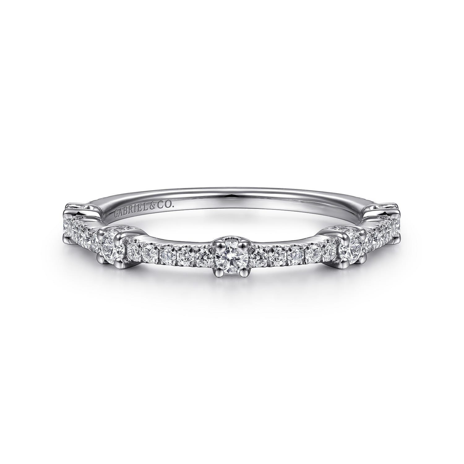 Diamond Station Stackable Ring