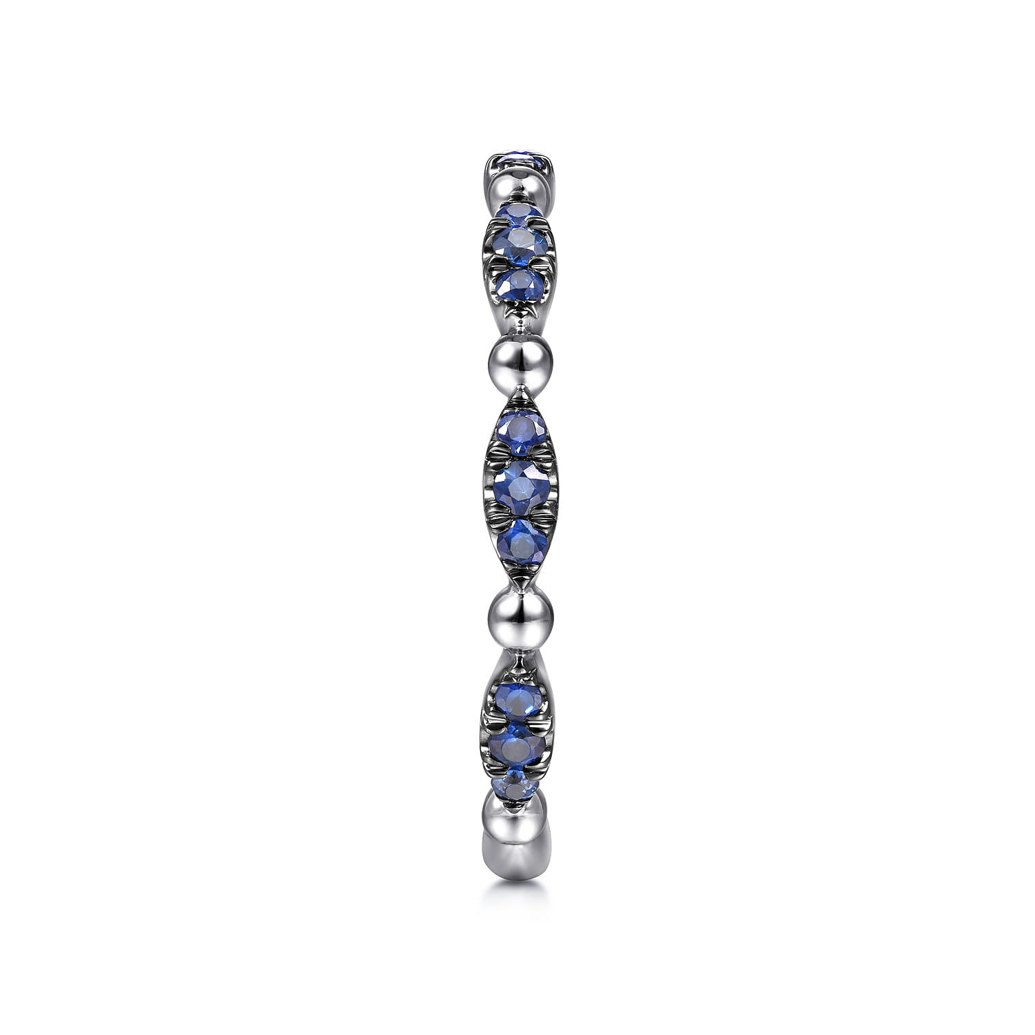 Cluster Sapphire and Bujukan Ball Stackable Ring in 14K White Gold, photograph 4