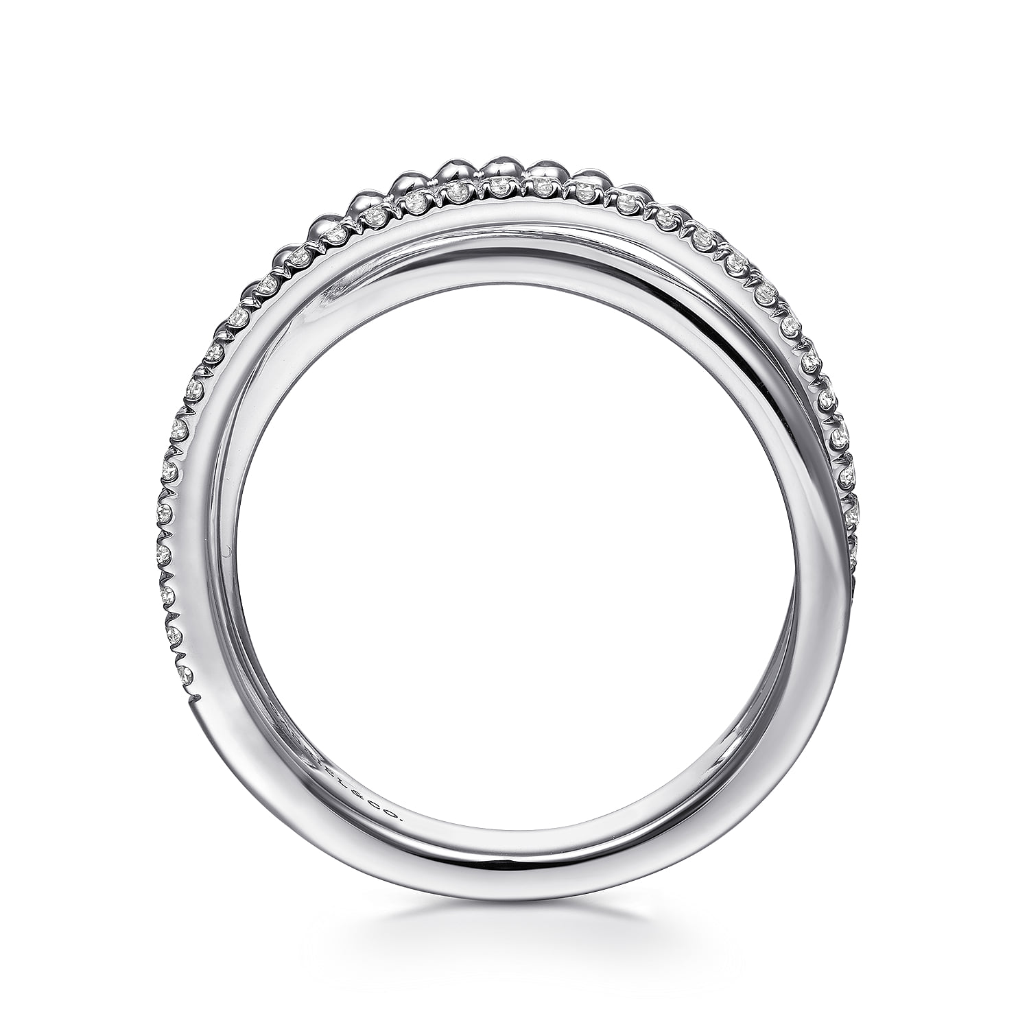 White Sapphire Bujukan Criss Cross Ring in Sterling Silver, photograph 2