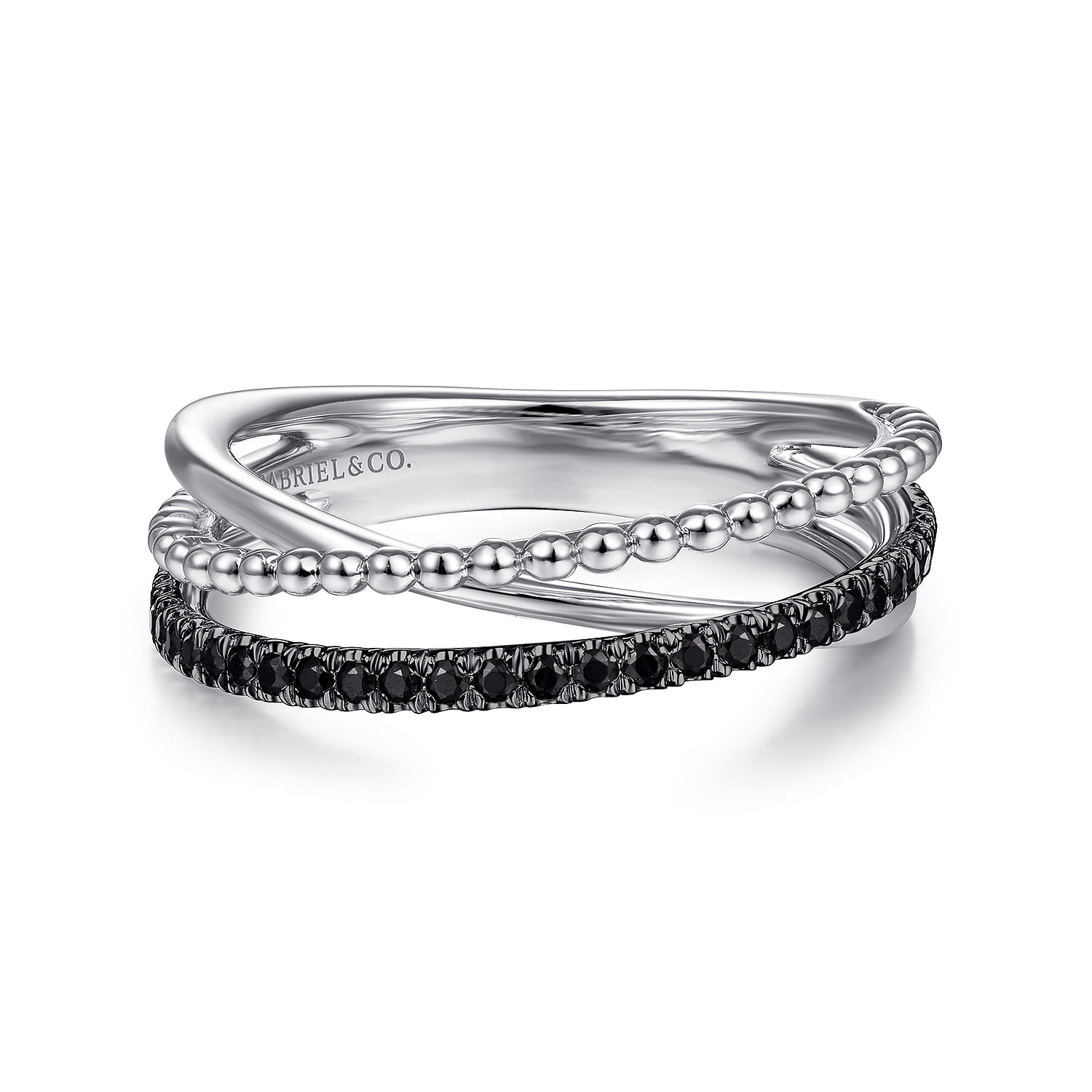 Black Diamond Bujukan Ring in 14K White Gold