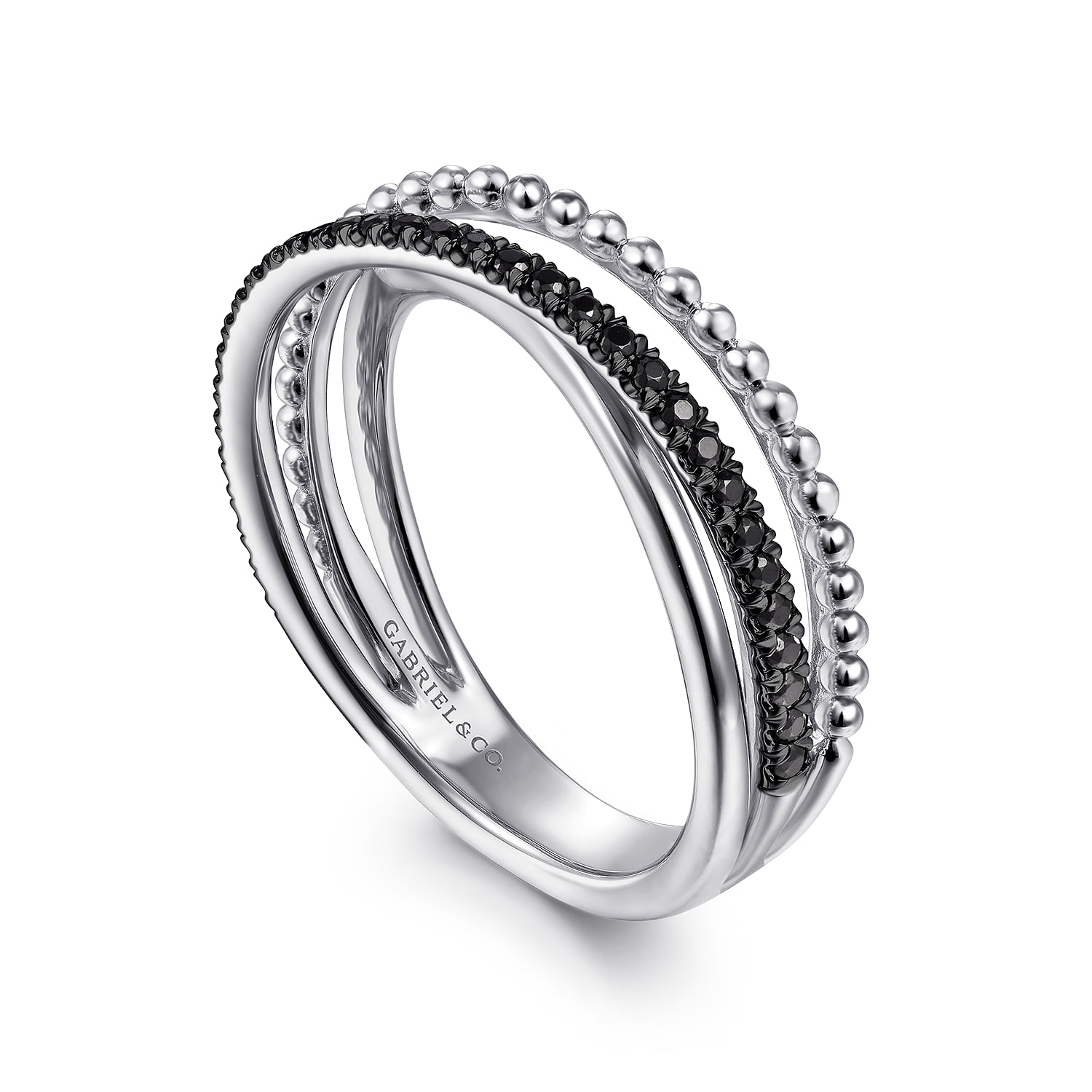 Black Diamond Bujukan Ring in 14K White Gold, photograph 3