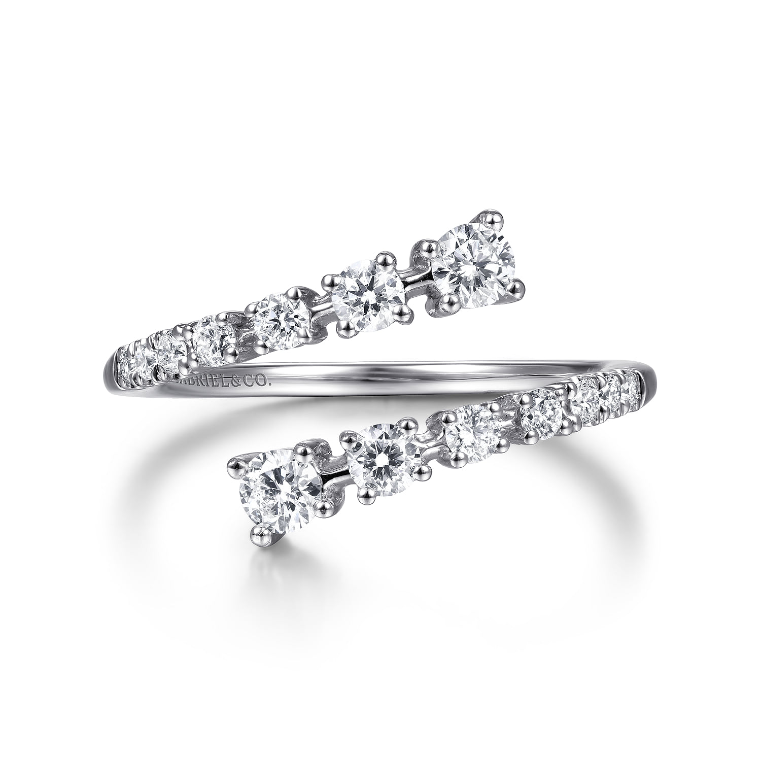 Diamond Bypass Open Ring
