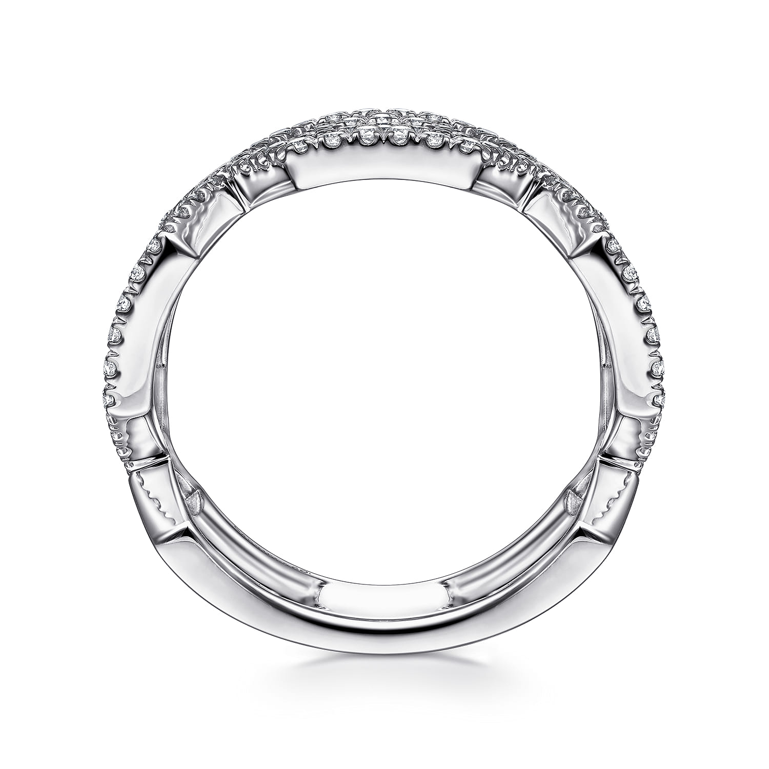 Geometric Open Diamond Ring in 14K White Gold, photograph 2