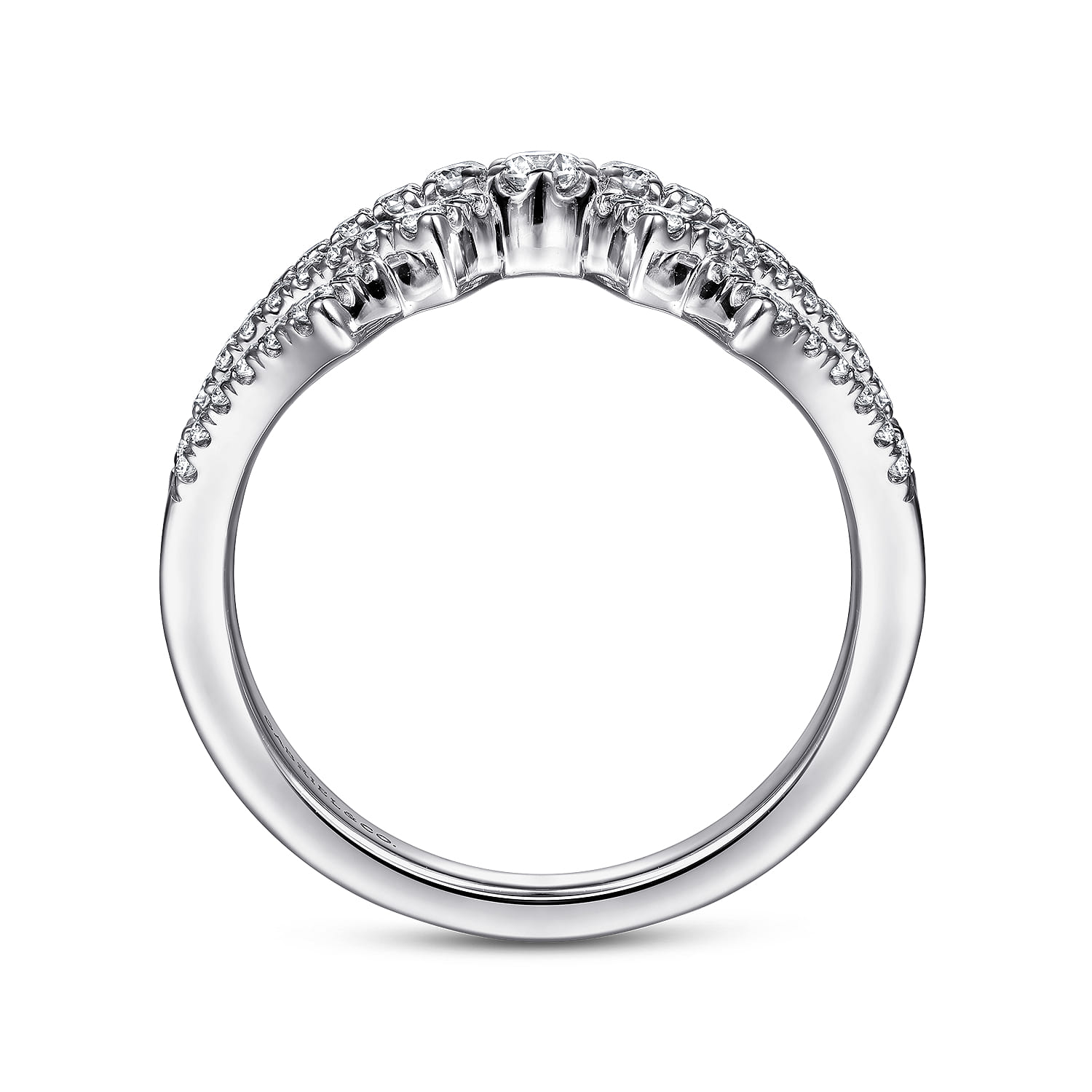 Diamond Fan Corset Ring in 14K White Gold, photograph 2