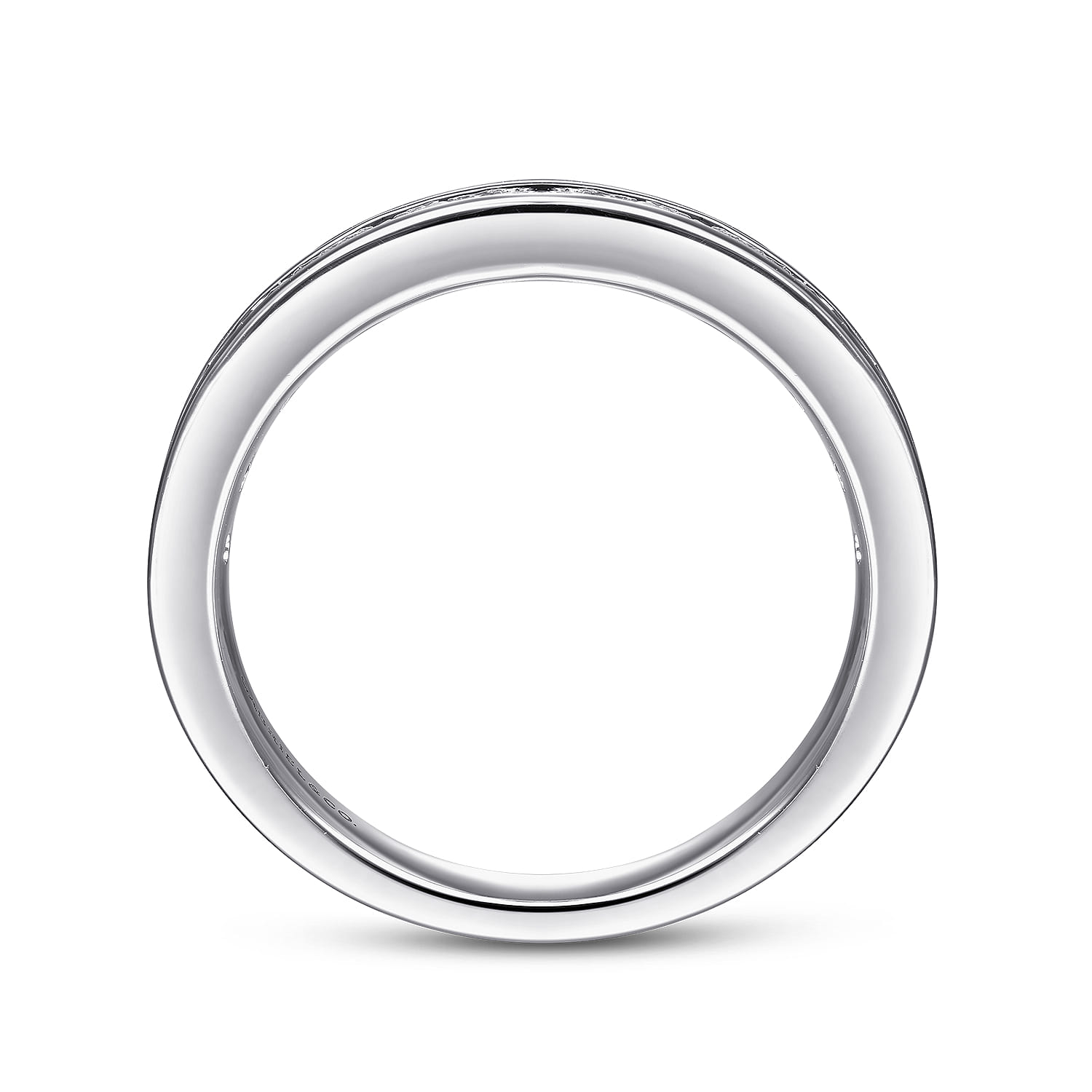 Channel Set Diamond Stackable Ring in 14K White Gold, photograph 2
