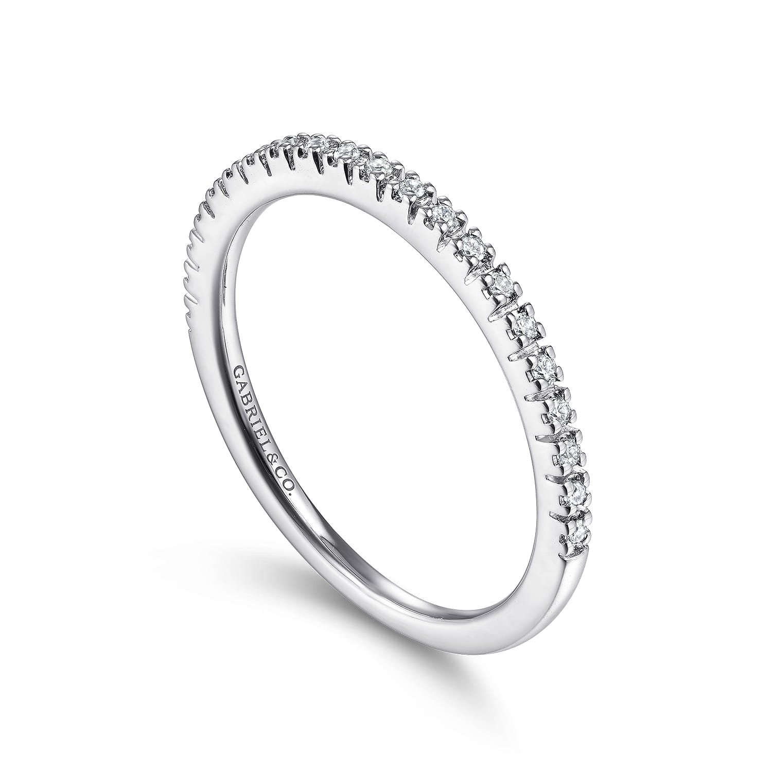 Diamond Stackable Ring in 14K White Gold, photograph 3
