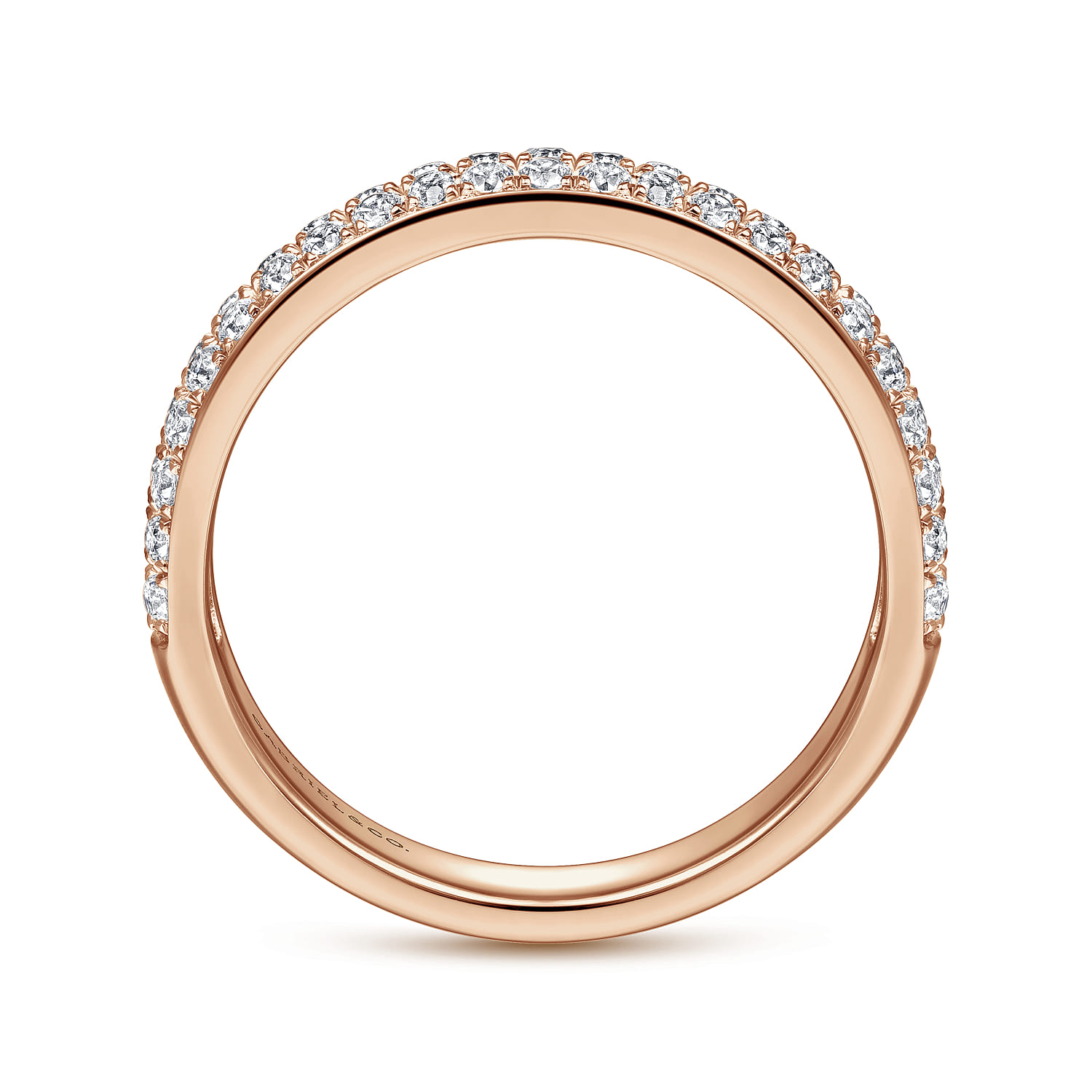 Diamond Pave Band Ring in 14K Rose Gold, photograph 2