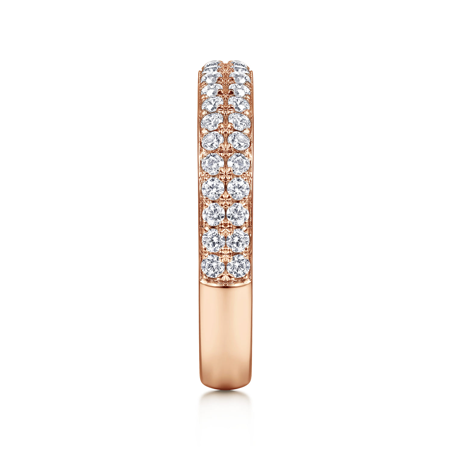 Diamond Pave Band Ring in 14K Rose Gold, photograph 4