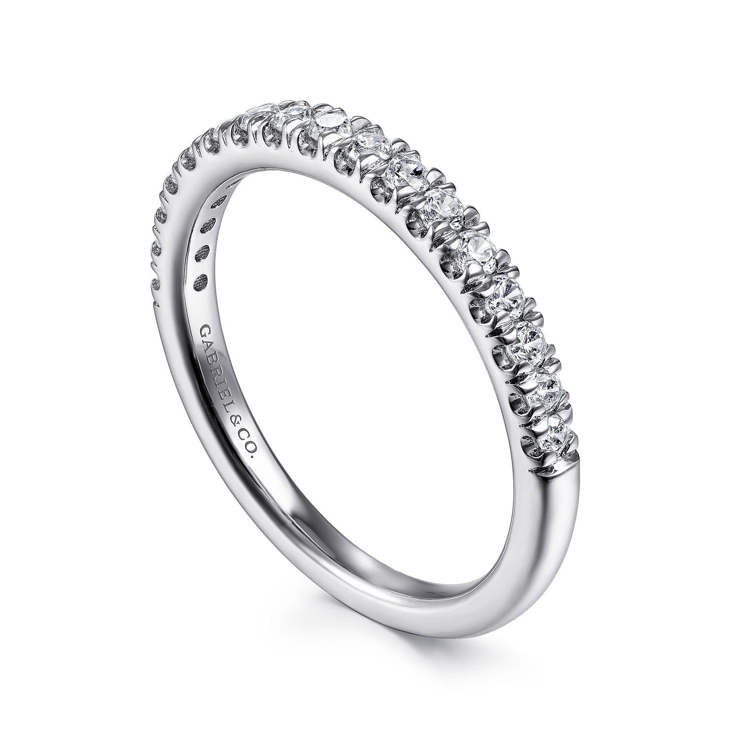 Diamond Stackable Band in 14K White Gold, photograph 3