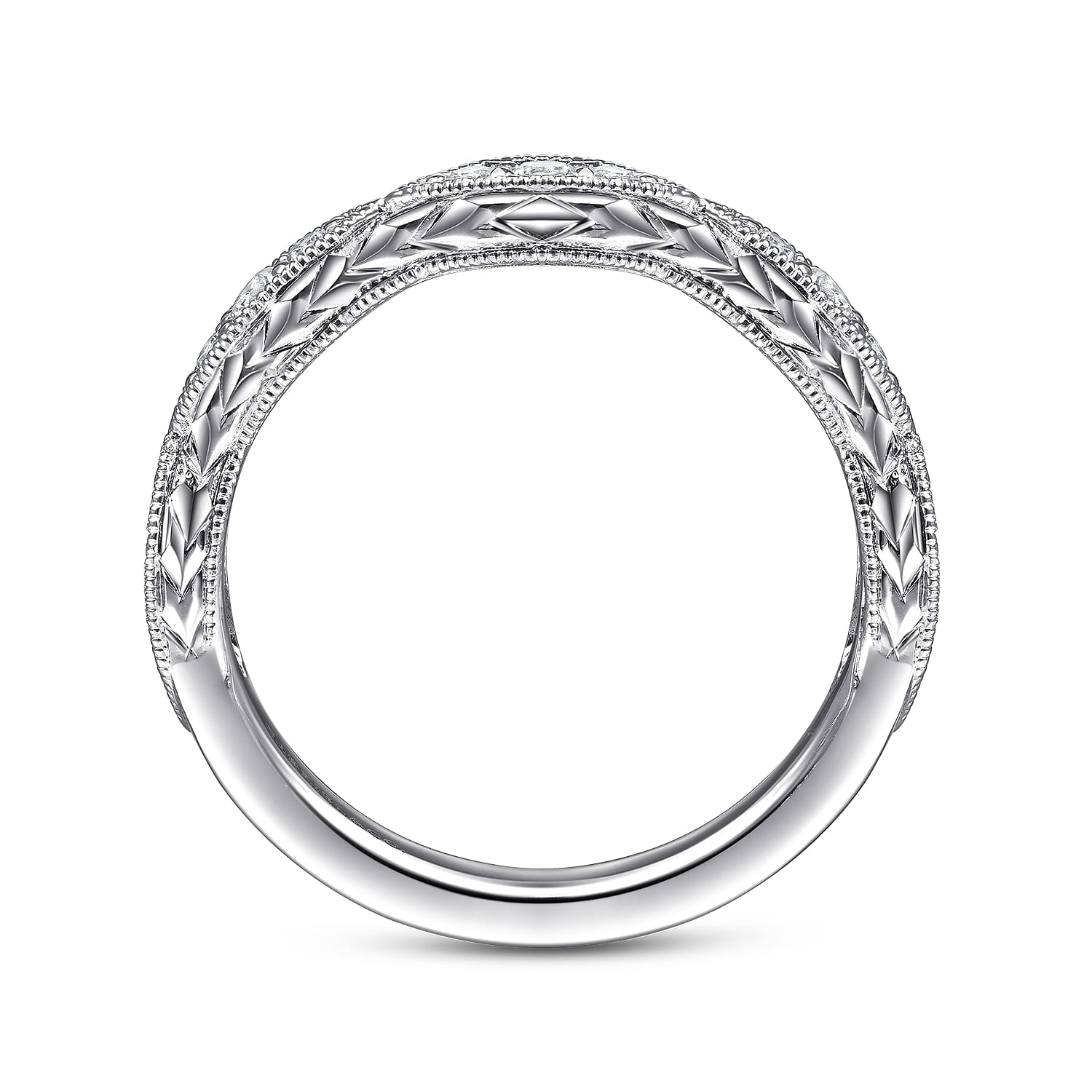 Diamond Cluster Stackable Ring in 14K White Gold, photograph 2