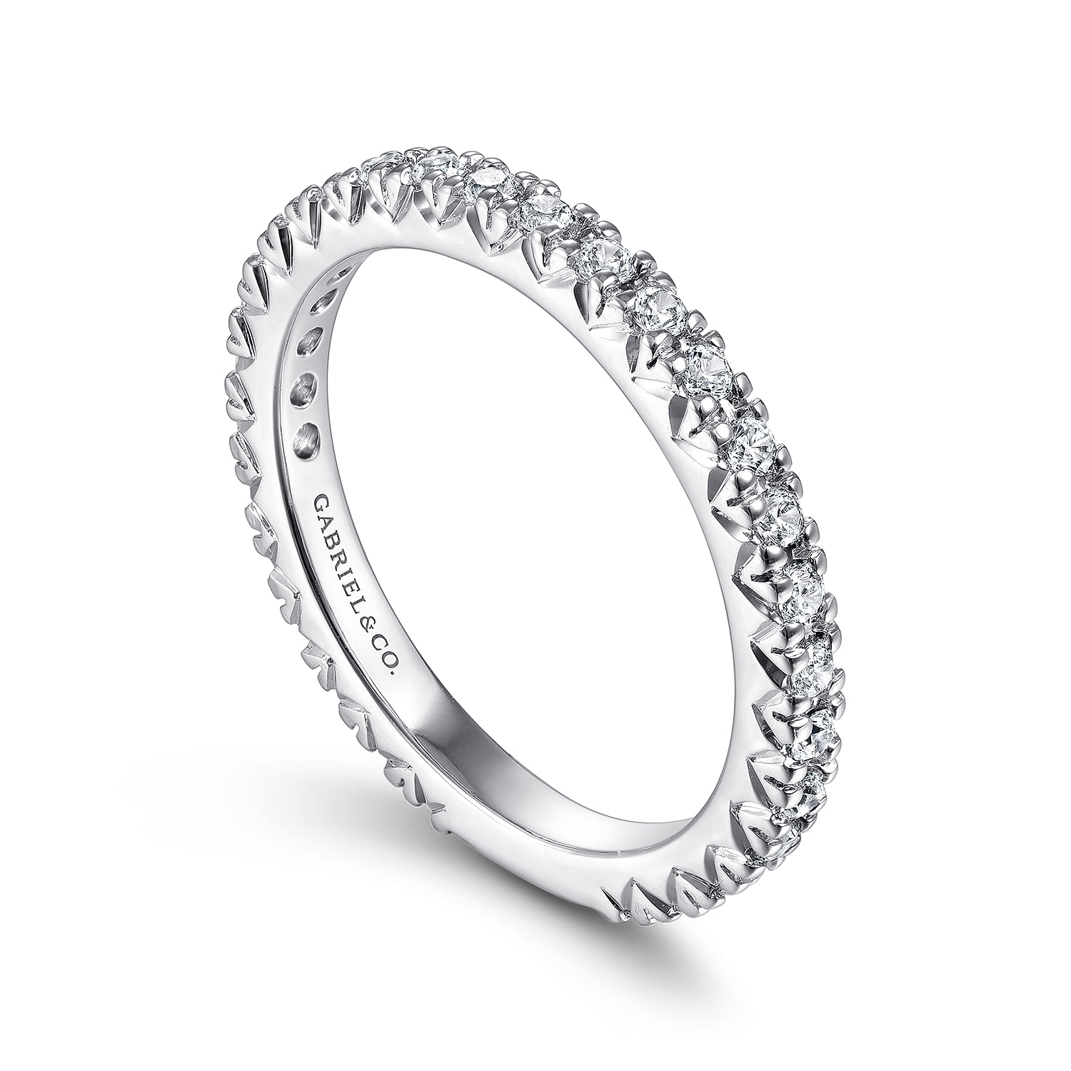 Diamond Stackable Ring in 14K White Gold, photograph 3