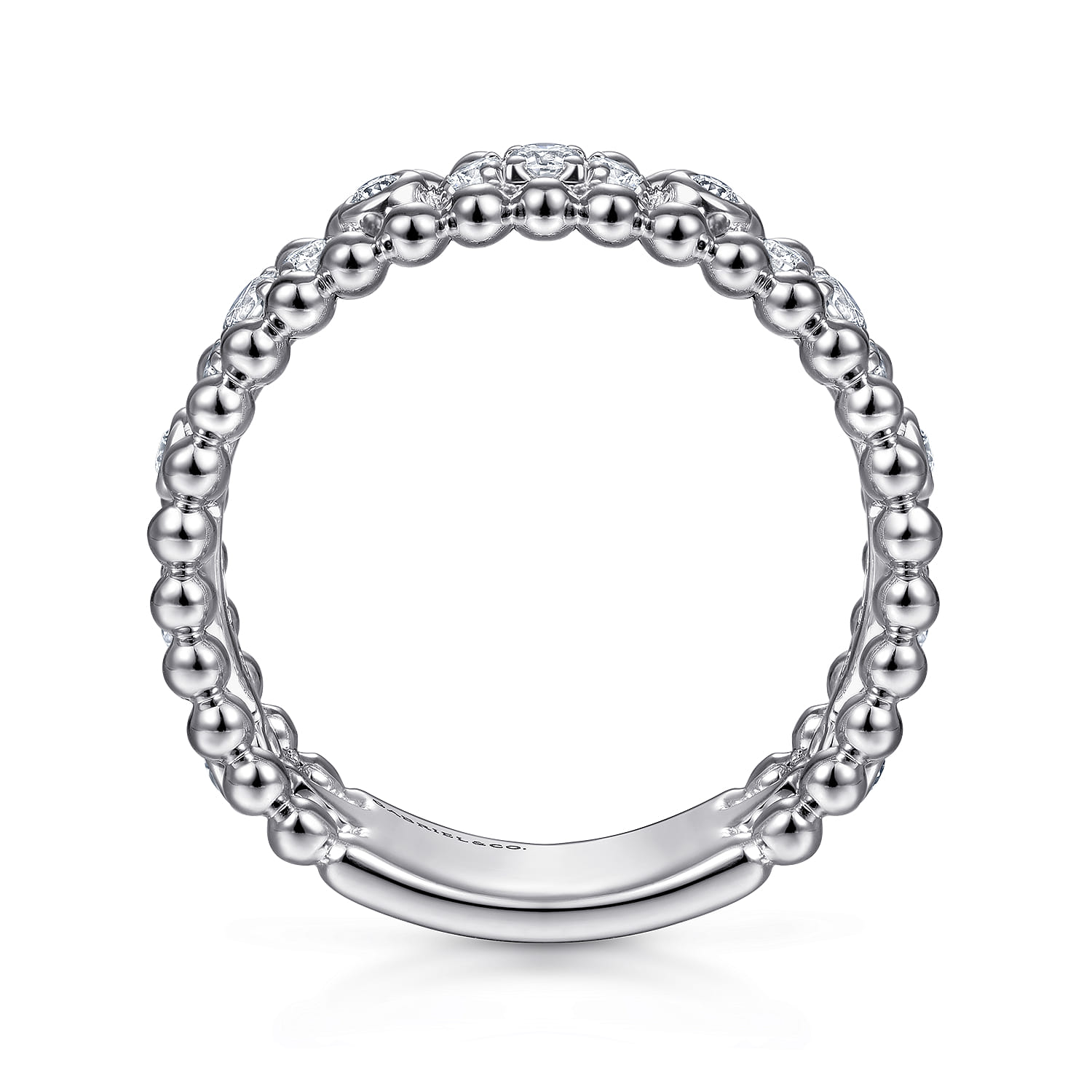 White Sapphire Bujukan Easy Stackable Ladies Ring in Sterling Silver, photograph 2