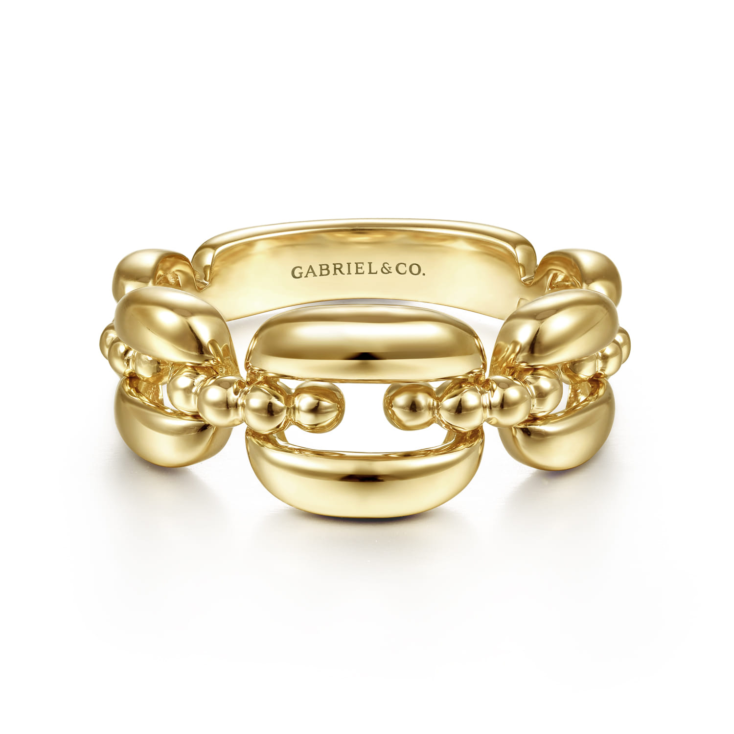 Polished Chain Link Ring with Bujukan Bead Connector