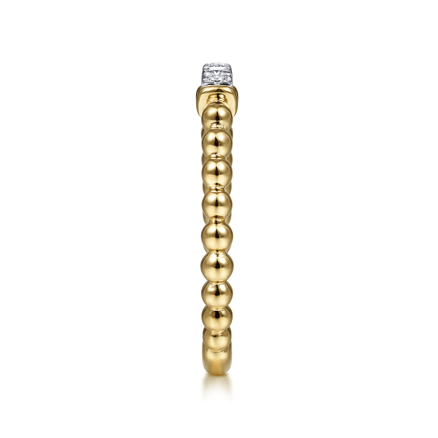 Stackable Ring Diamond 0.11ct Bujukan in 14K White/Yellow Gold, photograph 4
