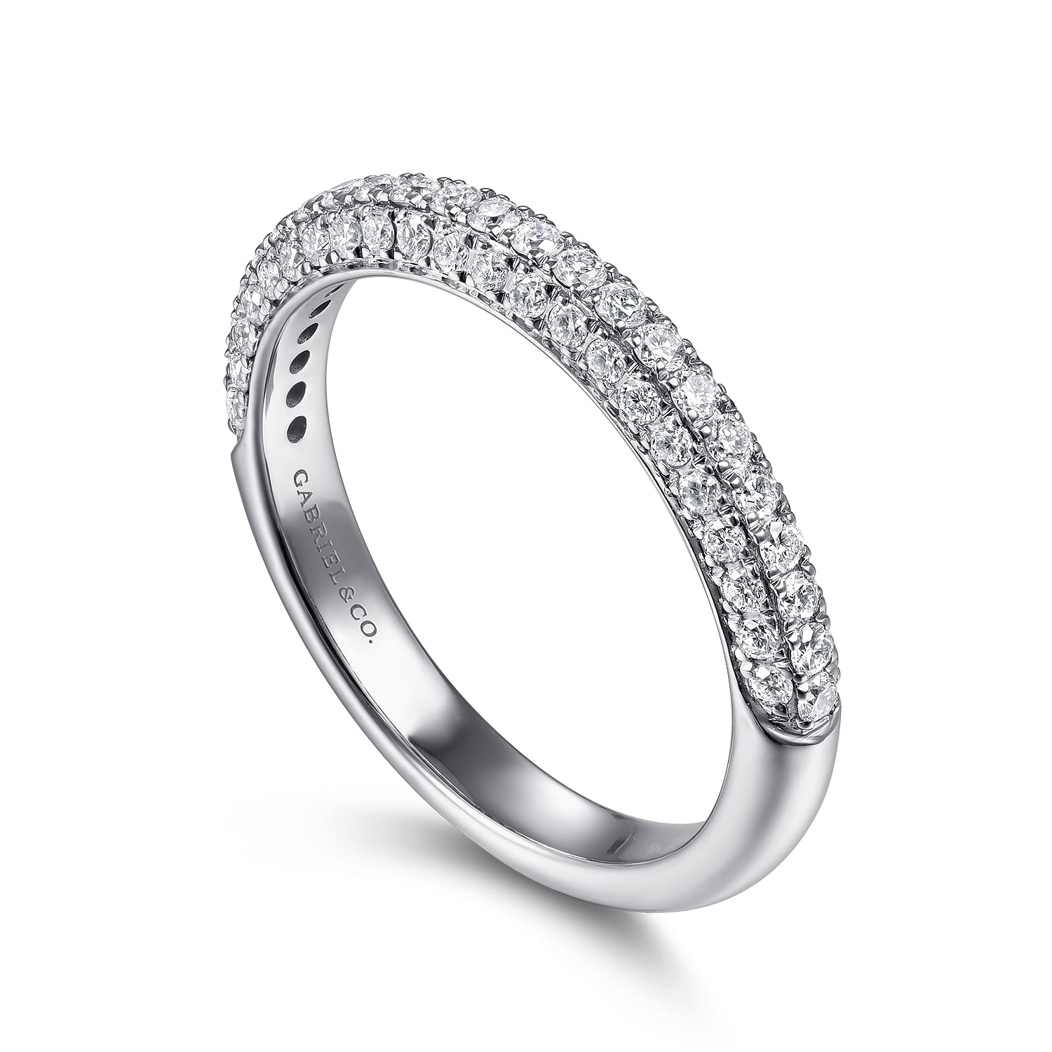 Diamond Pave Stackable Ring in 14K White Gold, photograph 3