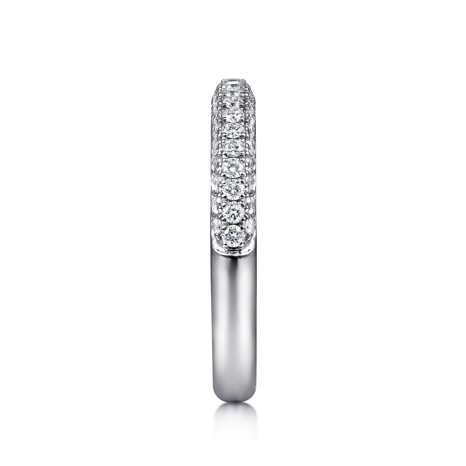 Diamond Pave Stackable Ring in 14K White Gold, photograph 4