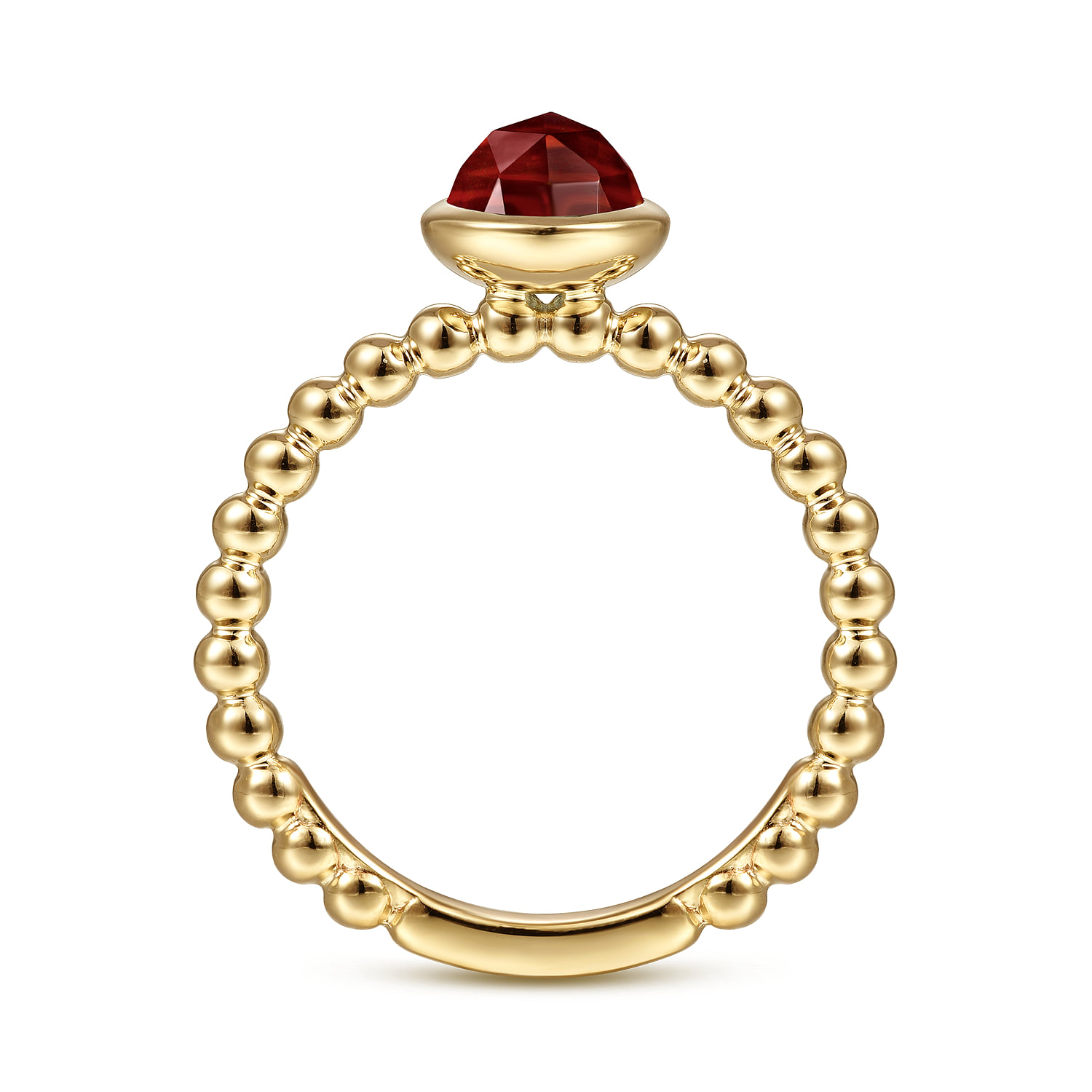 Bezel Set Garnet Bujukan Ring in 14K Yellow Gold, photograph 2