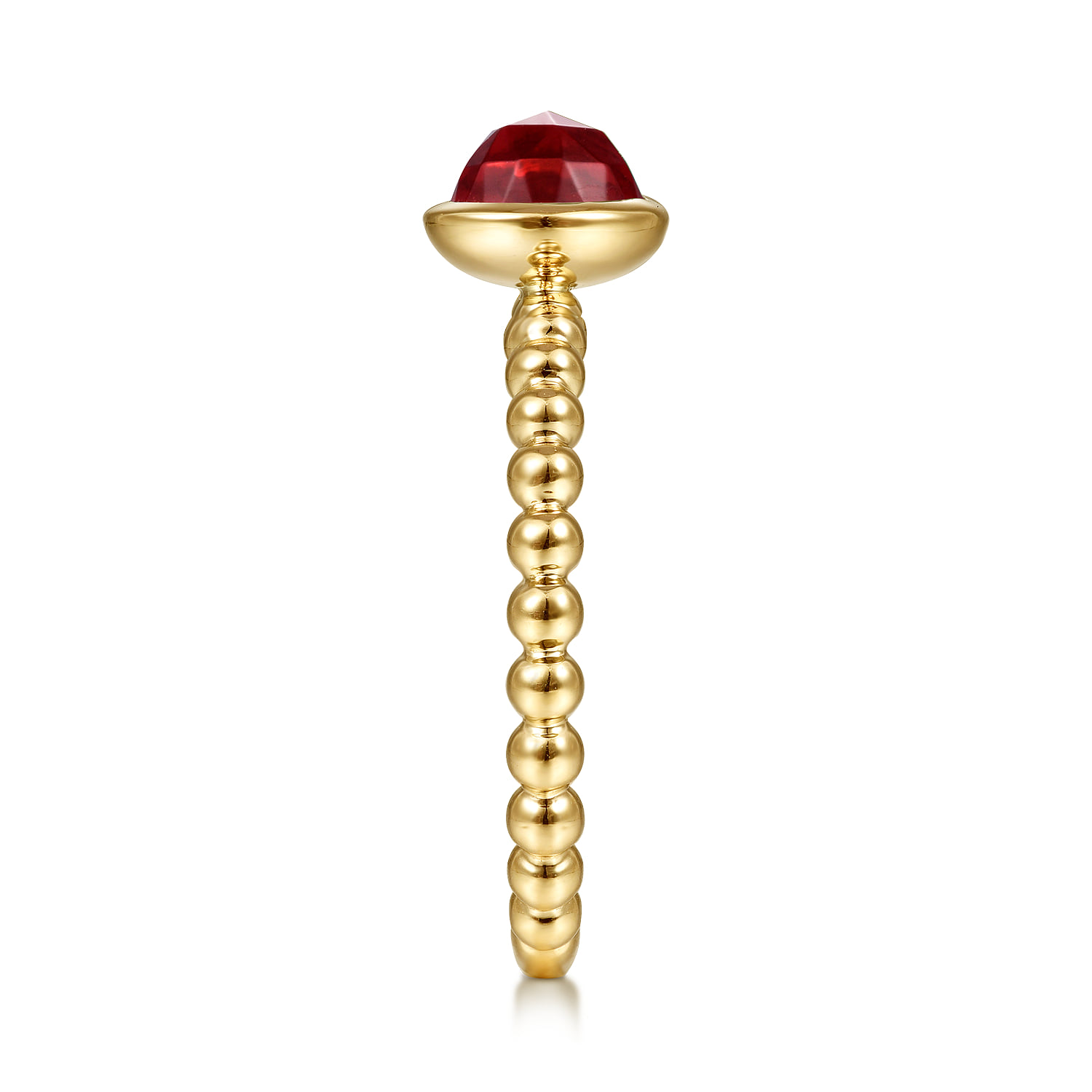 Bezel Set Garnet Bujukan Ring in 14K Yellow Gold, photograph 4