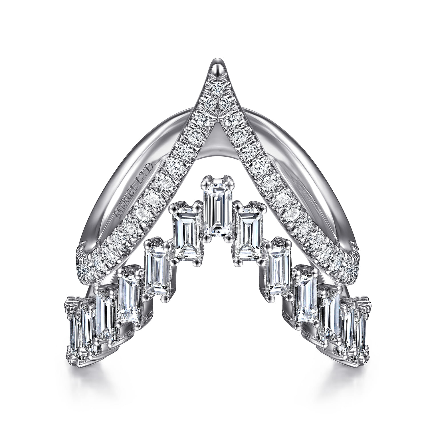 Diamond Baguette and Chevron Statement Ring