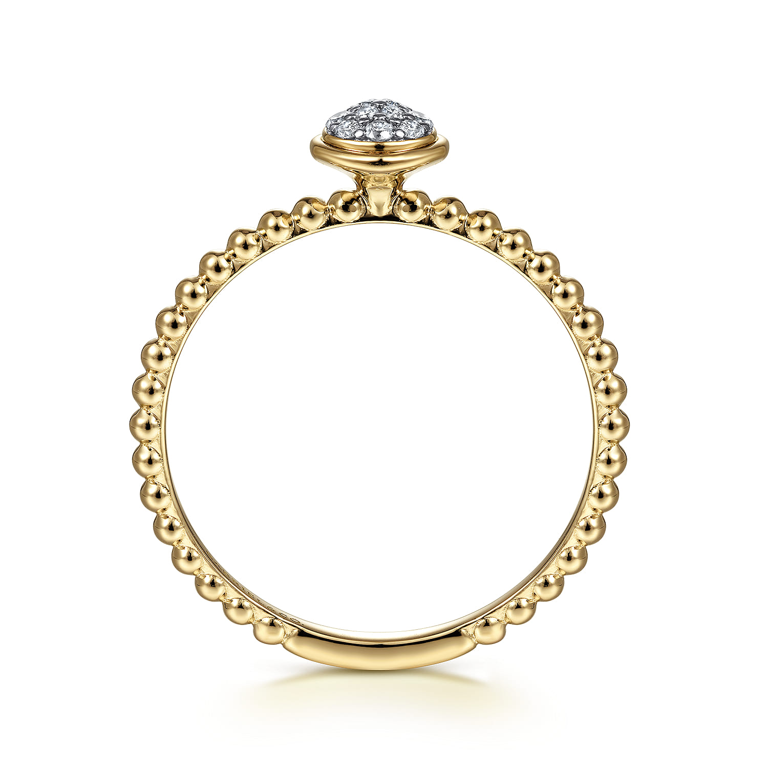 Bujukan Beaded Diamond Cluster Promise Ring in 14K Yellow Gold, photograph 2