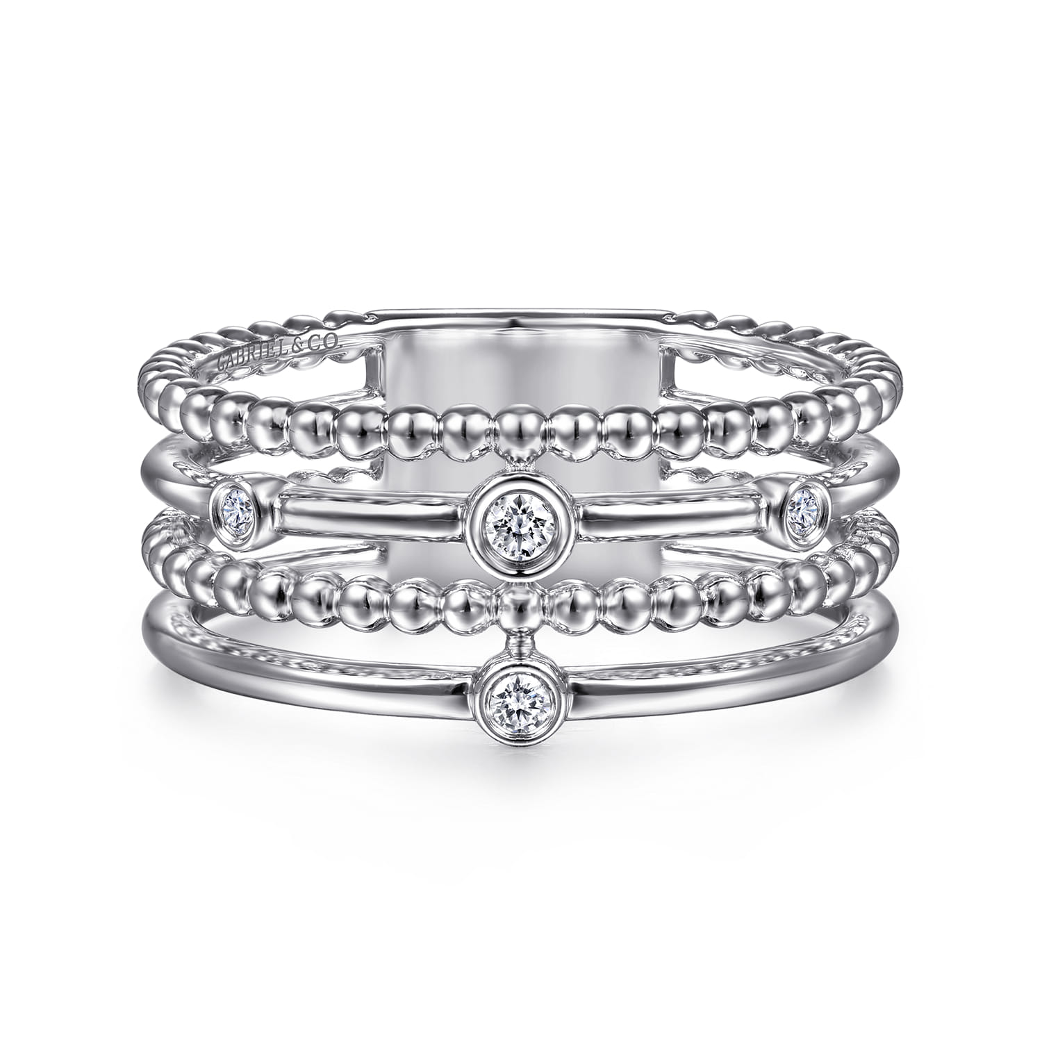 Bujukan Bezel Set Diamond Easy Stackable Ring