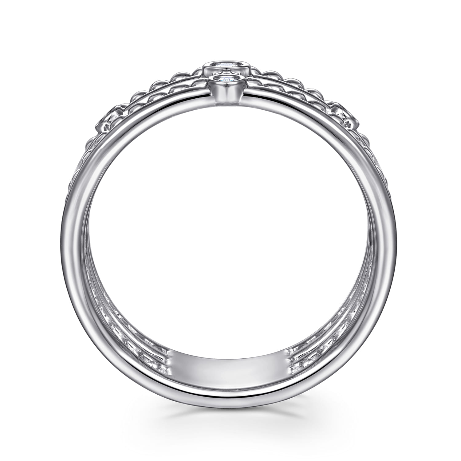 Bujukan Bezel Set Diamond Easy Stackable Ring in Sterling Silver, photograph 2