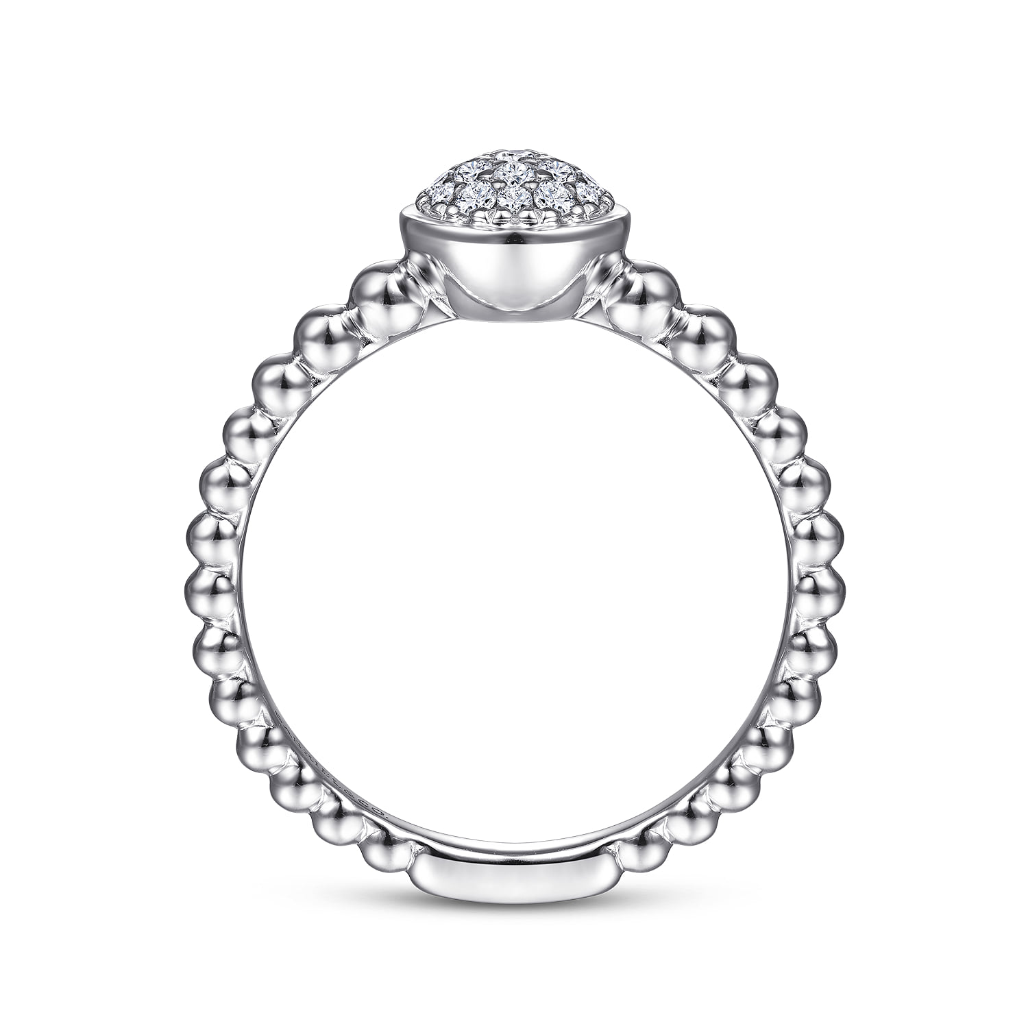 White Sapphire Pave Bujukan Ring in Sterling Silver, photograph 2