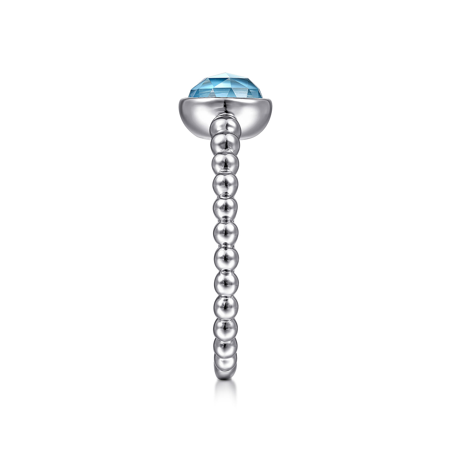 Rock Crystal and Turquoise Bujukan Ring in Sterling Silver, photograph 4
