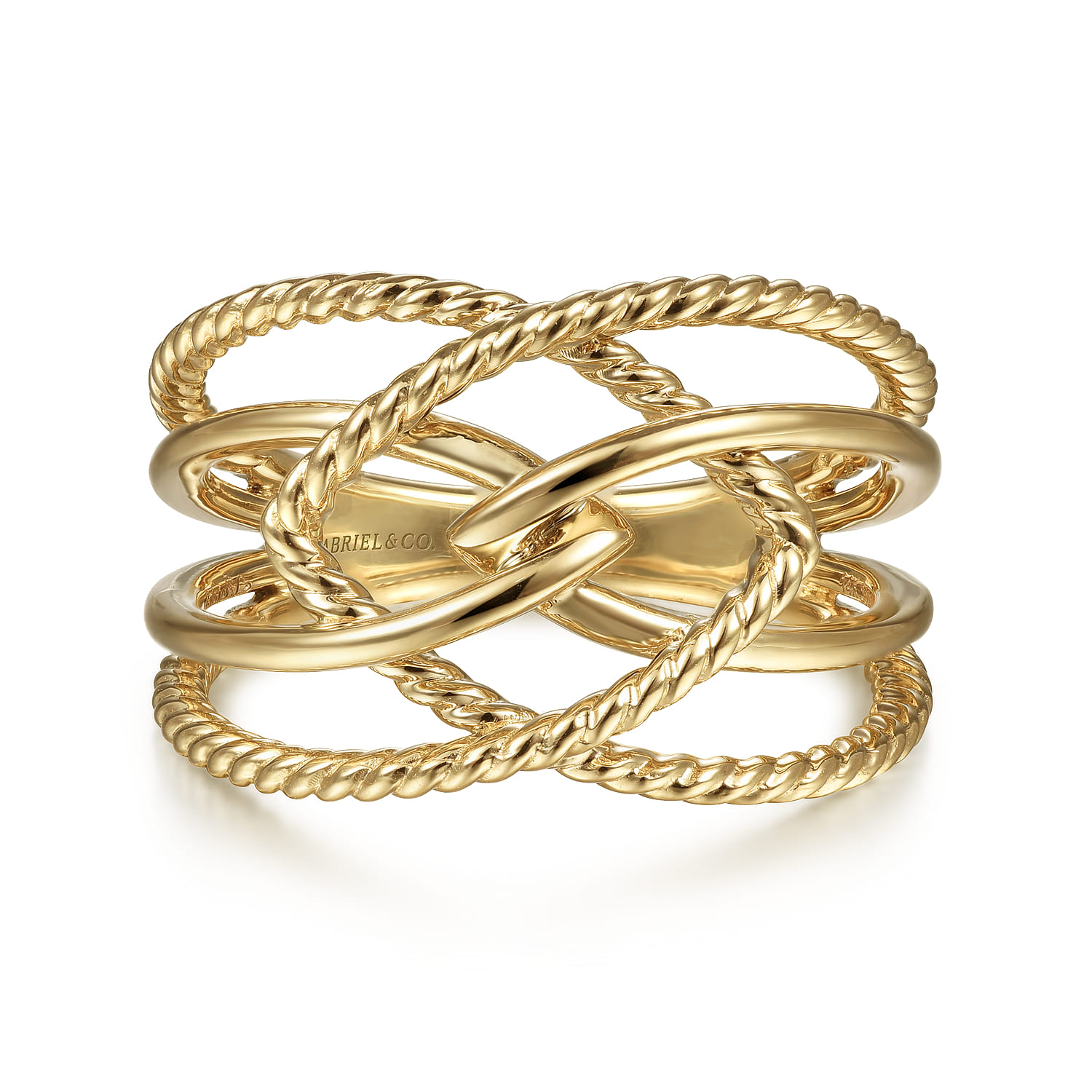 Wide Intersecting Twisted Rope Ring