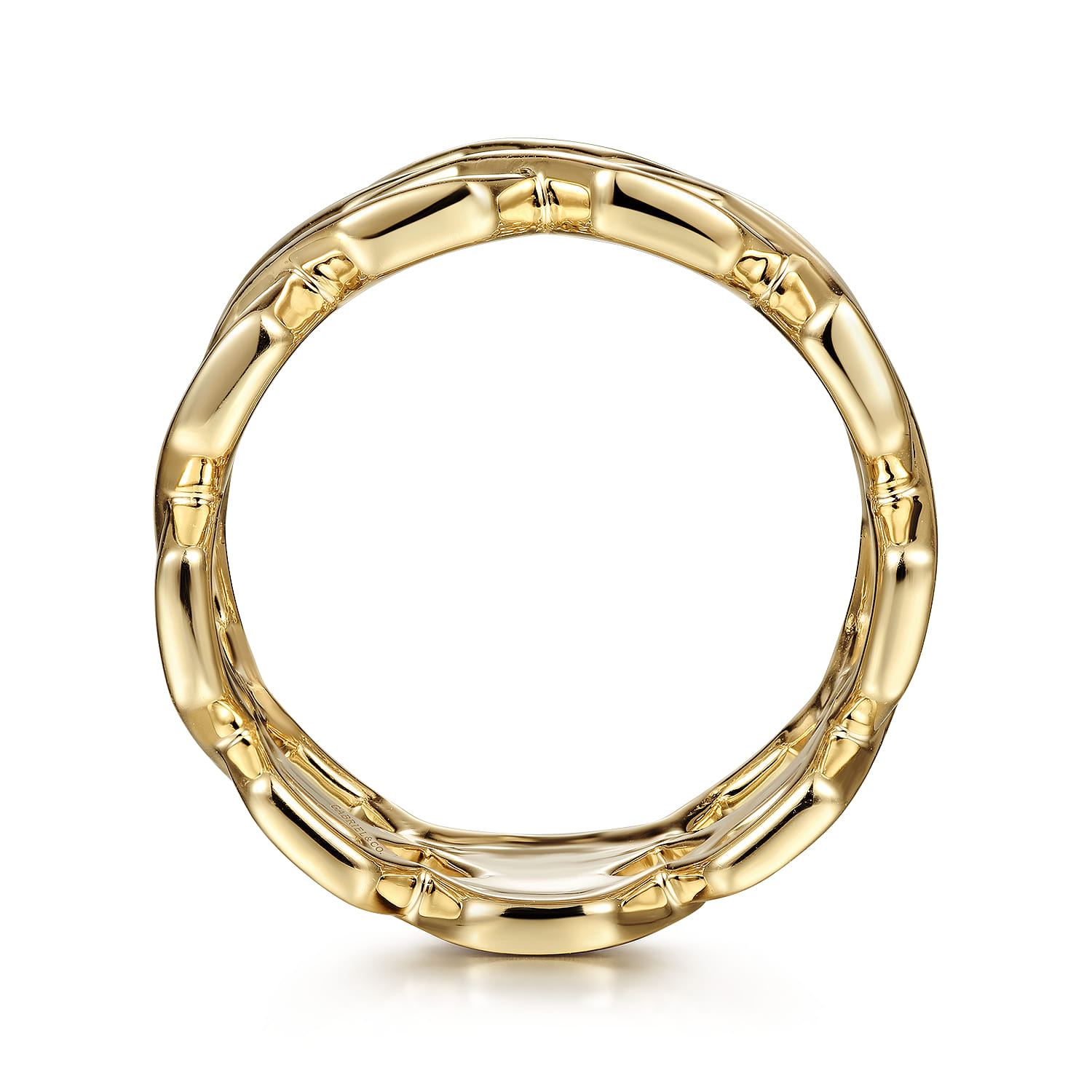 Two Row Twisted Band Ring in 14K Yellow Gold, photograph 2