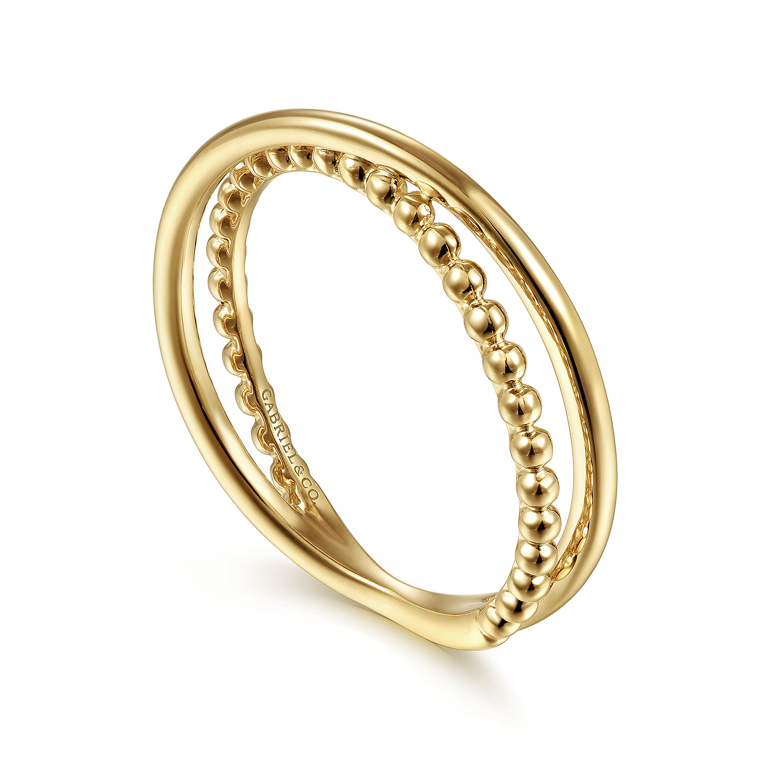 Bujukan Criss Cross Ring in 14K Yellow Gold, photograph 3