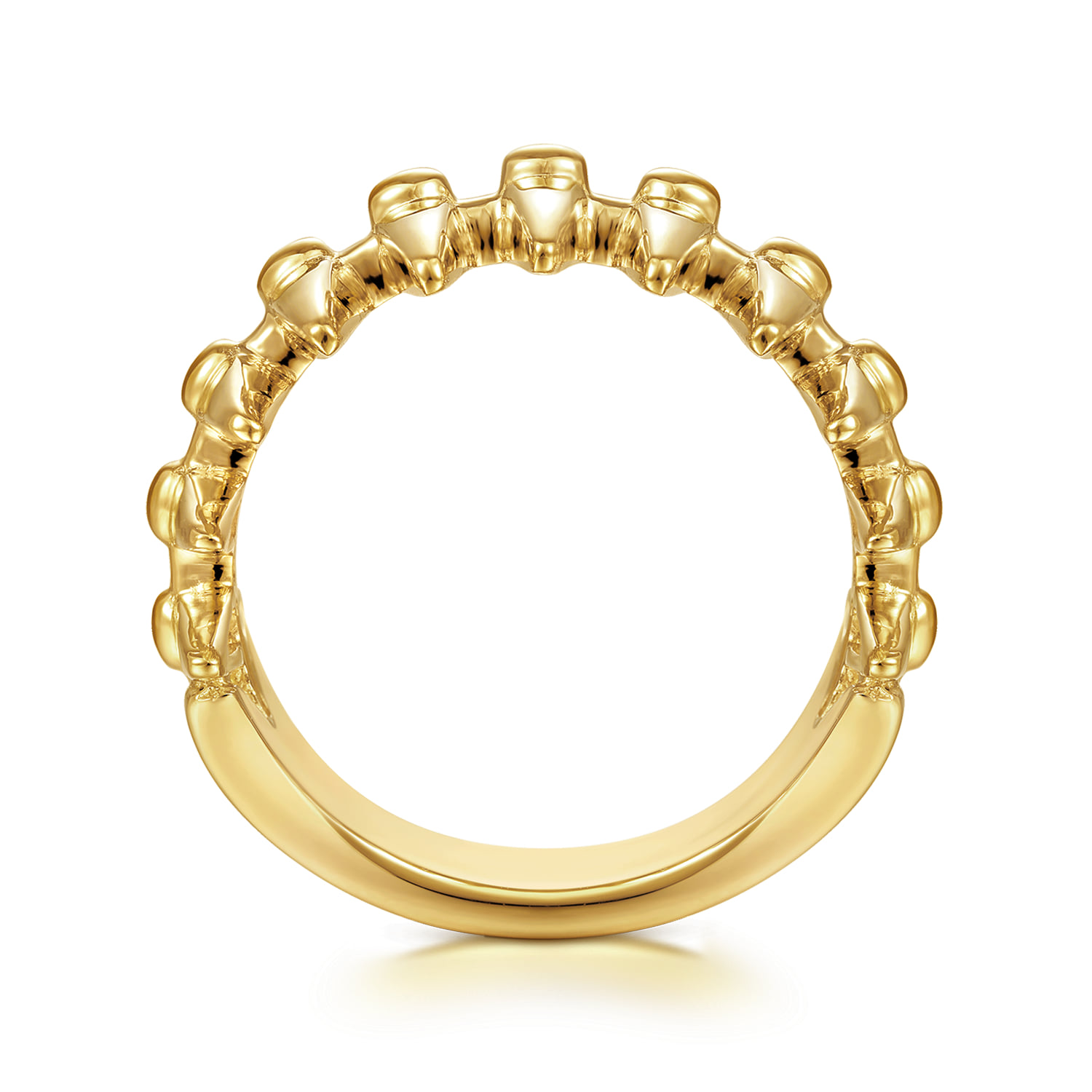 Long Spikes Statement Ring in 14K Yellow Gold, photograph 2