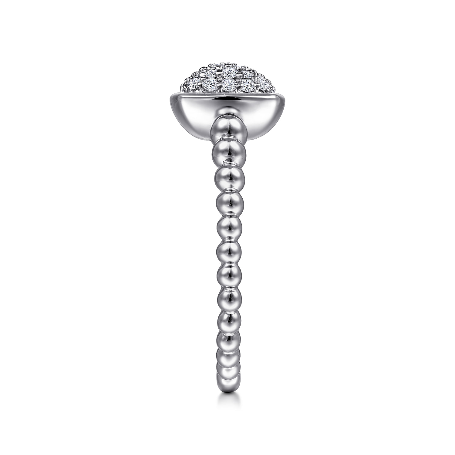 White Sapphire Pave Bujukan Signet Ring in Sterling Silver, photograph 4